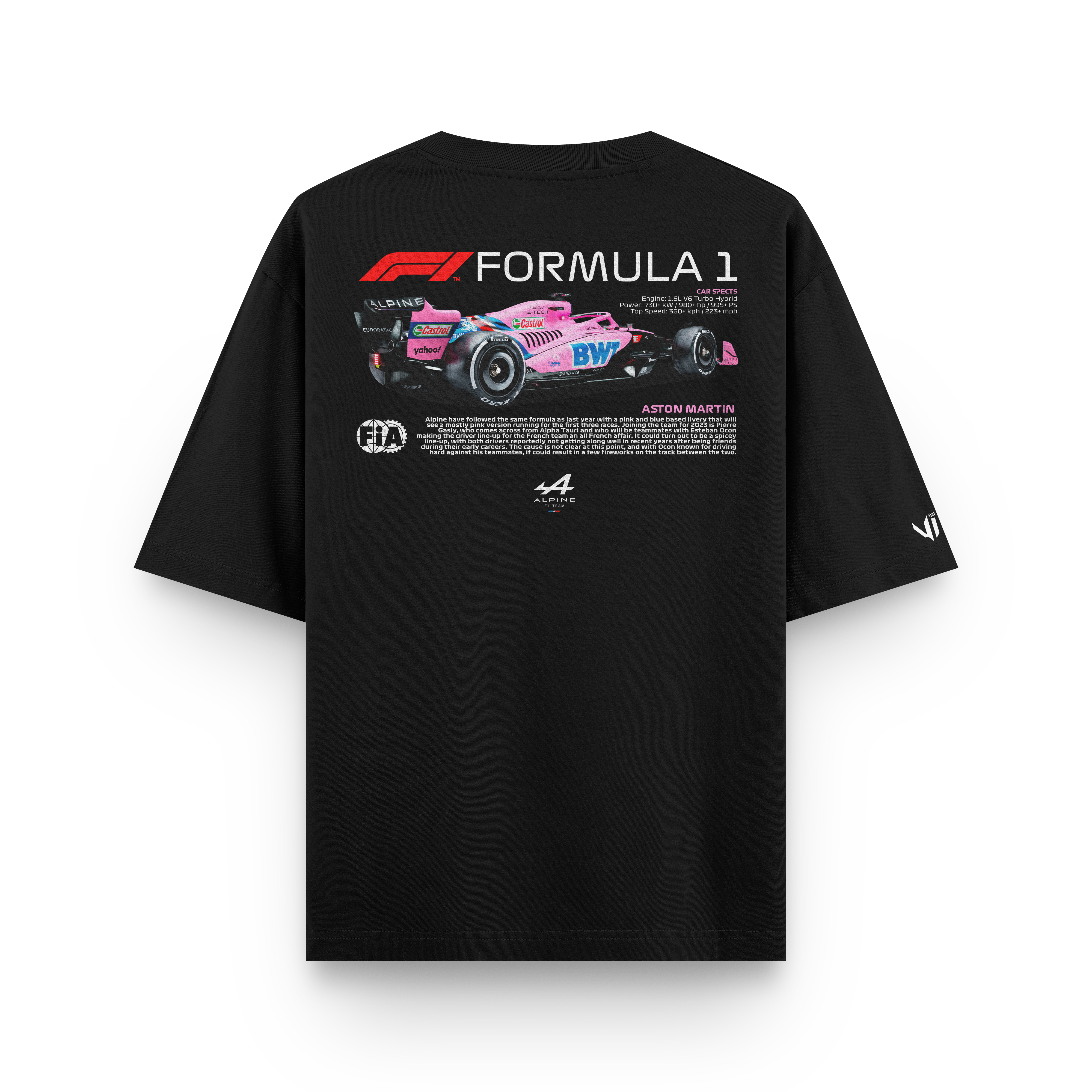 Oversized Aston Martin F1 Pink T-shirt