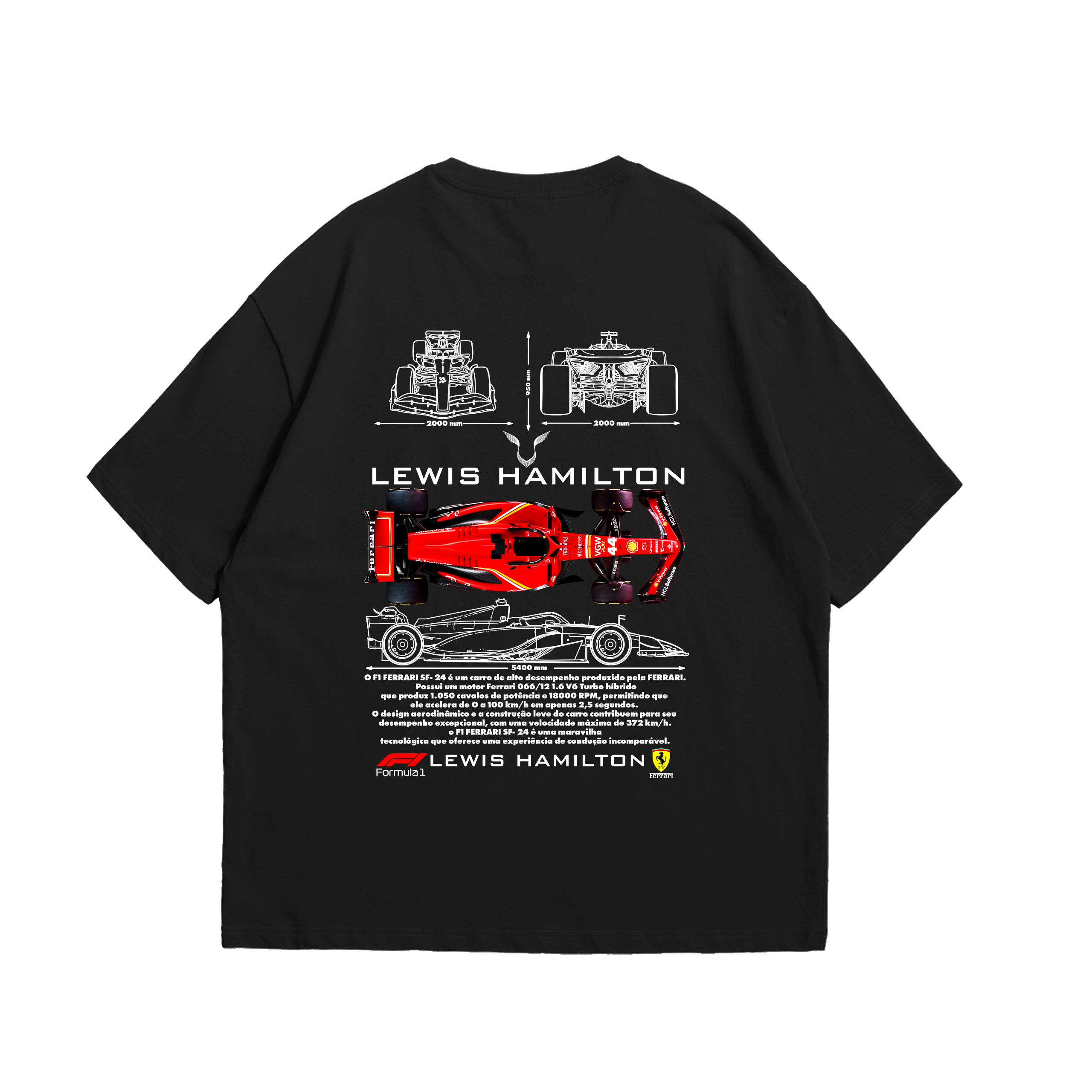 Camiseta Oversized Lewis Hamilton F1