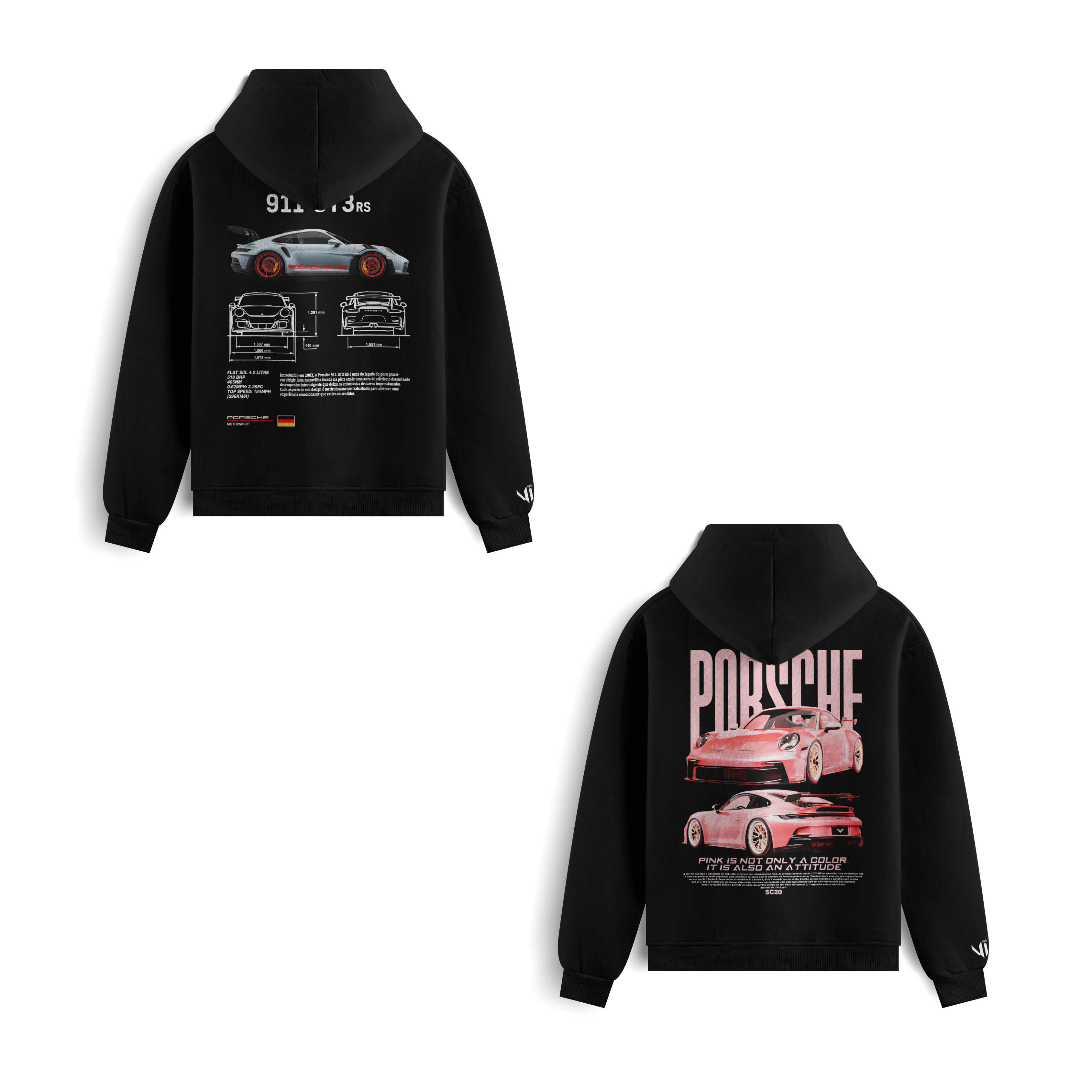Porsche Club and Porsche Pink Hoodies