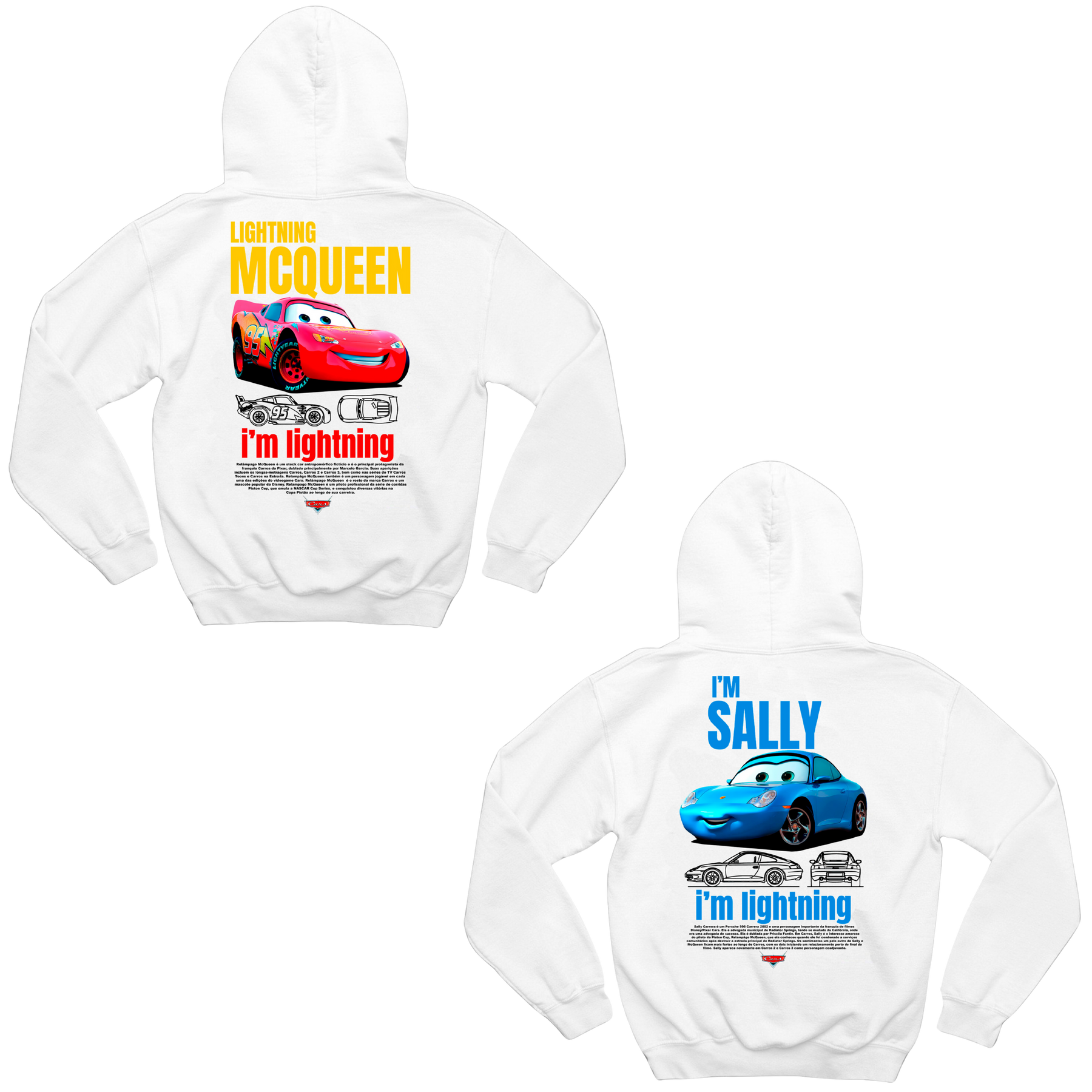 Kit Casal Moletons Mcqueen e Sally
