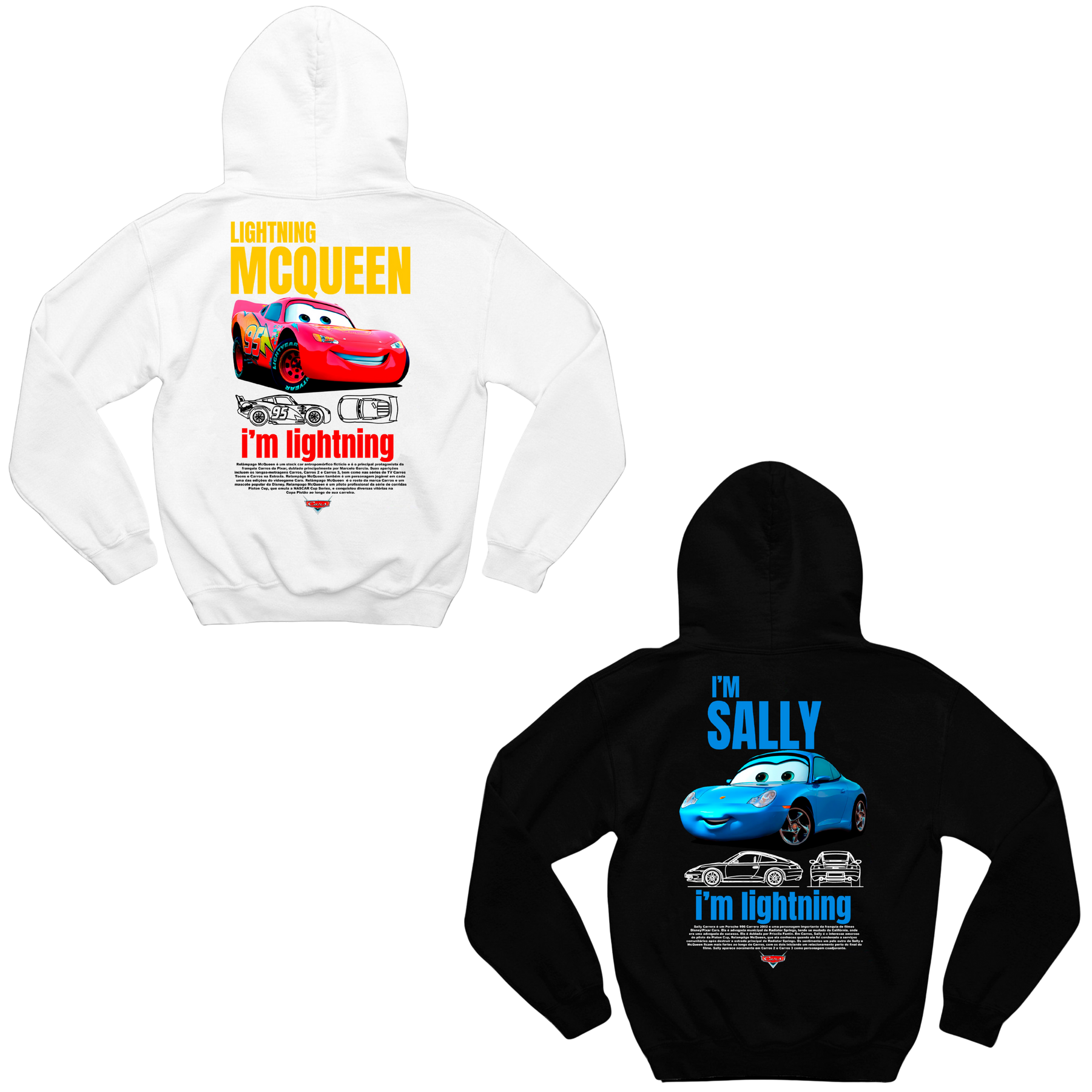 Kit Casal Moletons Mcqueen e Sally