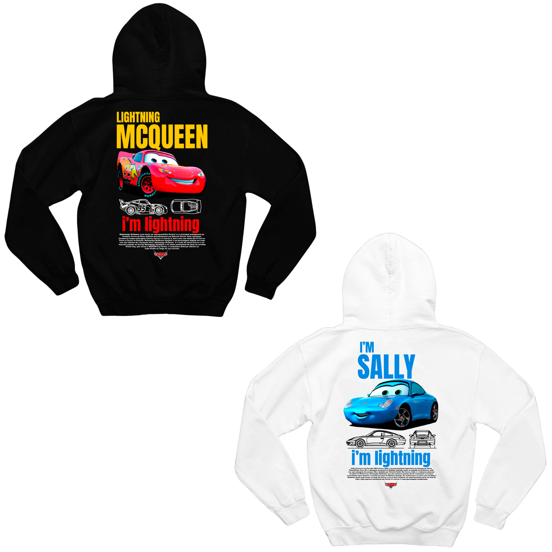 Kit Casal Moletons Mcqueen e Sally