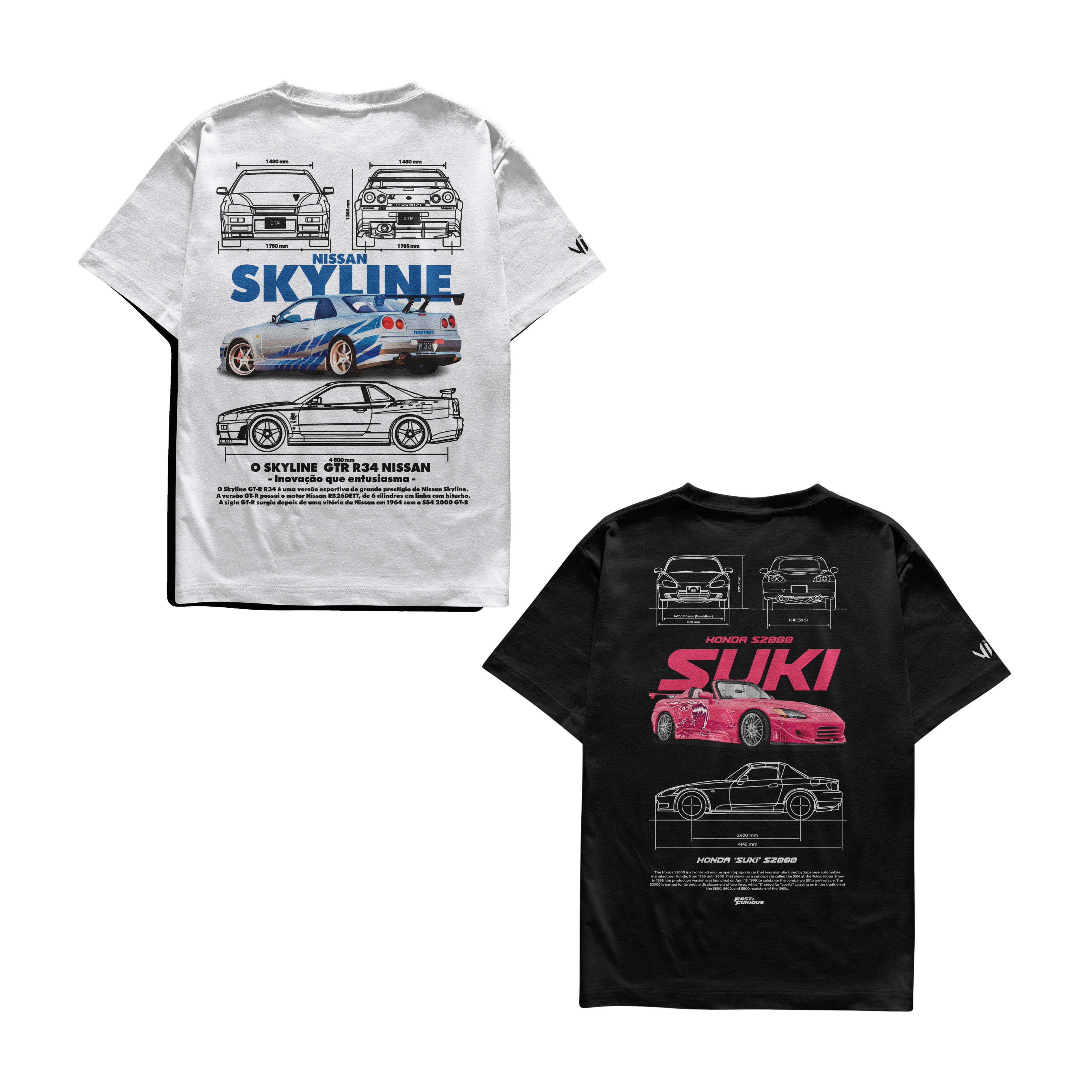 Camisetas Skyline e Suki S2000