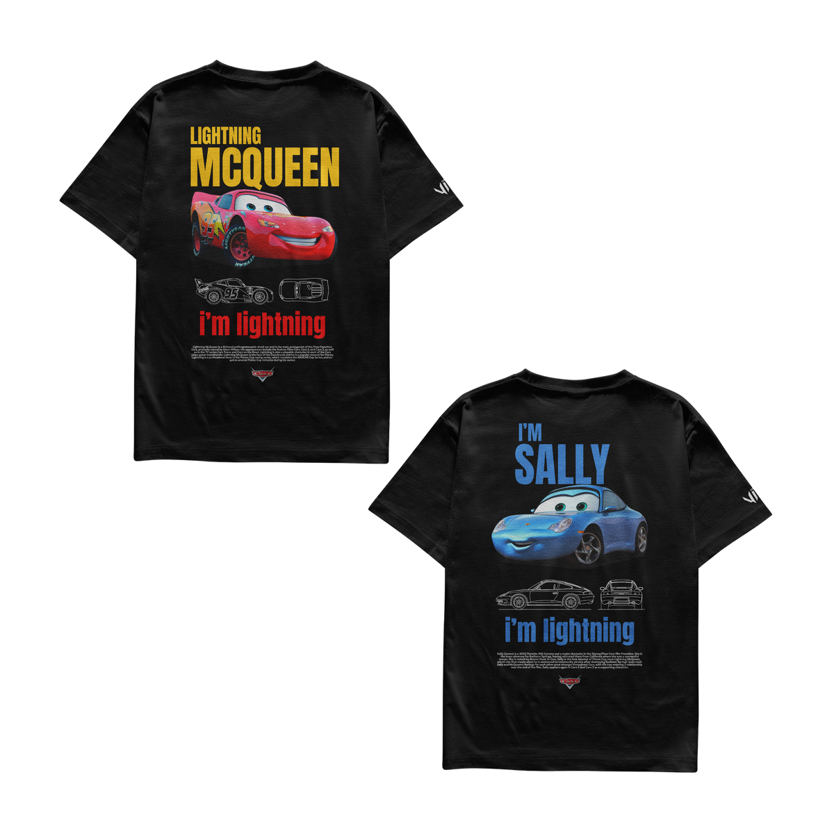 Camisetas Mcqueen e Sally