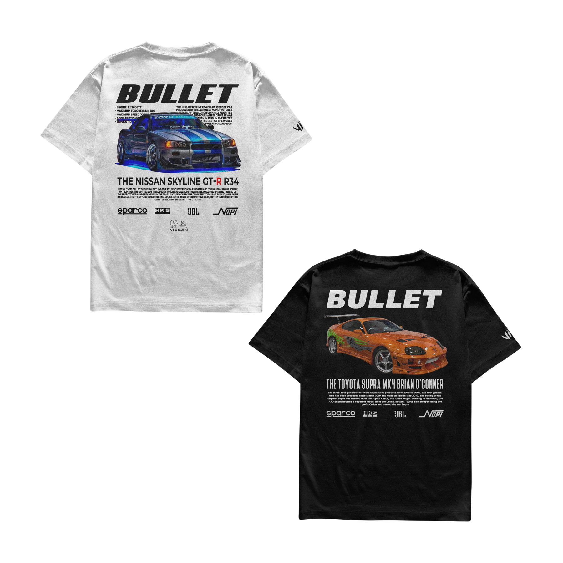 Camiseta Bullet Skyline e Bullet Supra