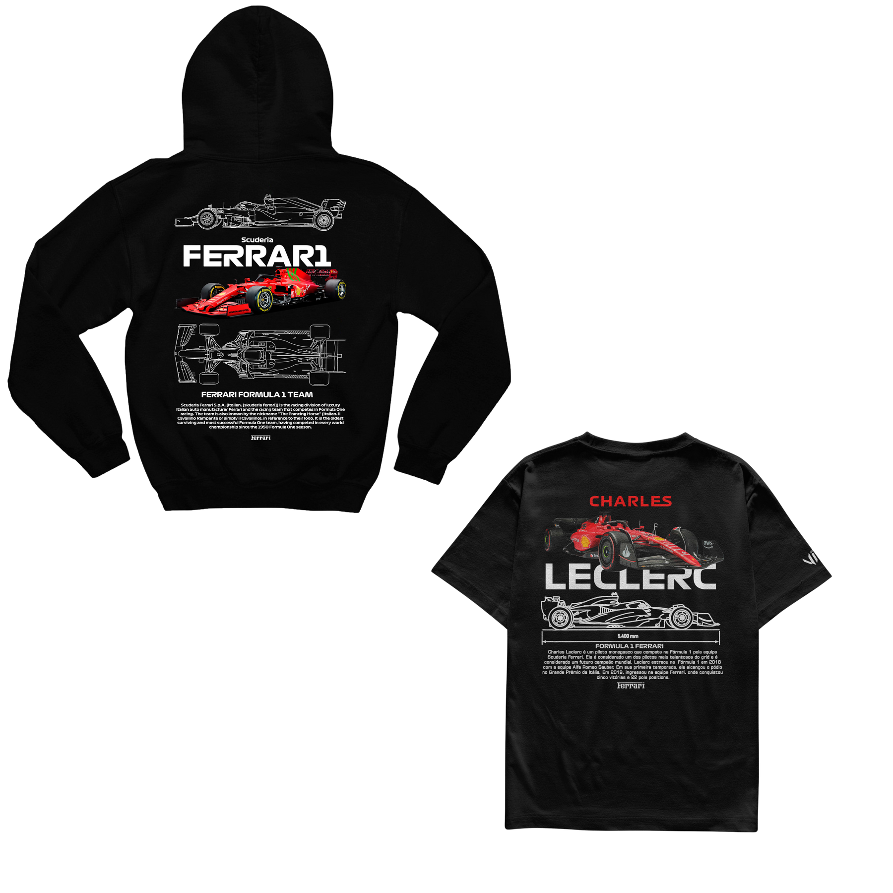 Moletom Ferrari Scuderia + Camiseta Charles Leclerc