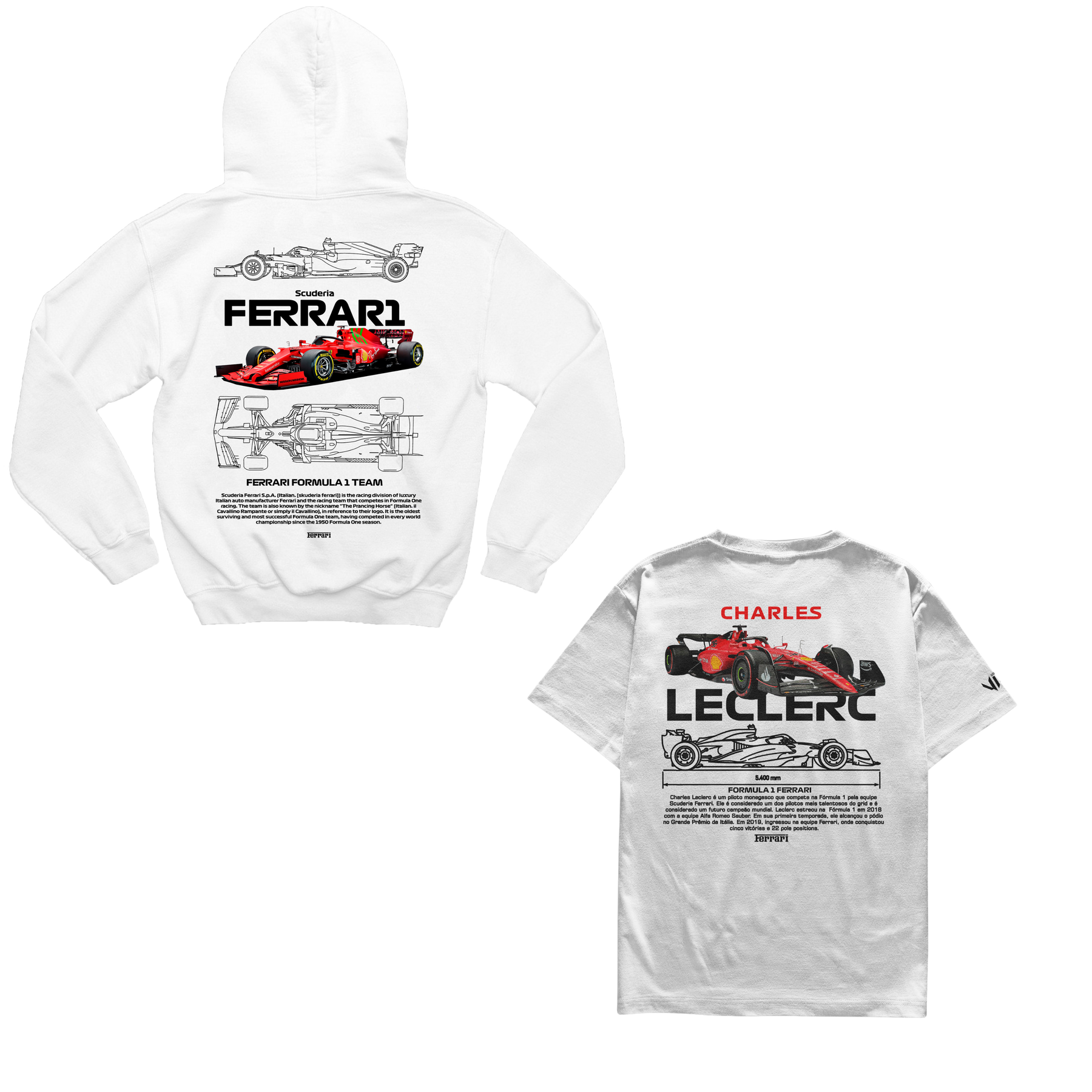 Moletom Ferrari Scuderia + Camiseta Charles Leclerc