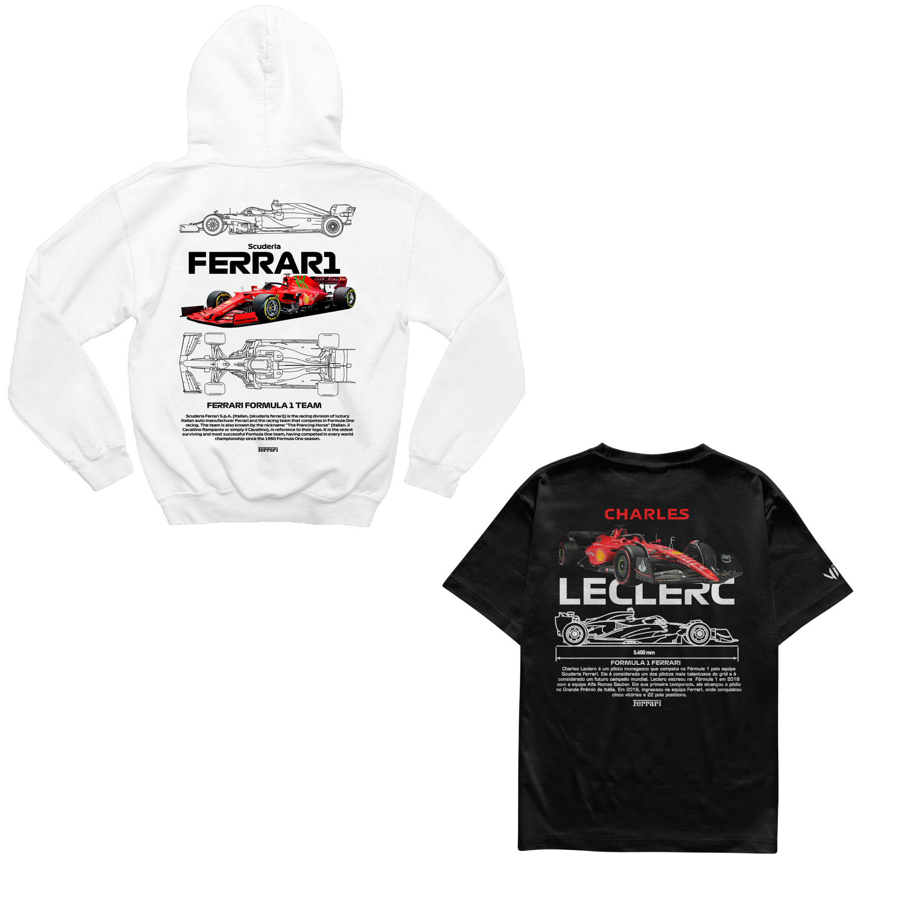 Moletom Ferrari Scuderia + Camiseta Charles Leclerc