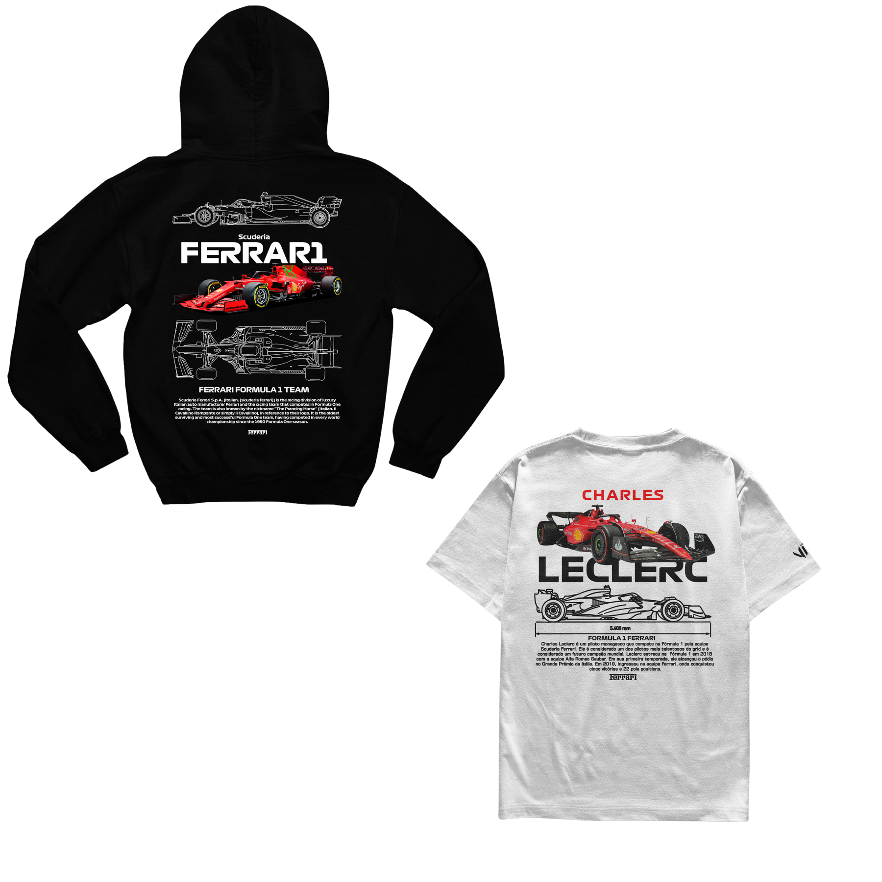Moletom Ferrari Scuderia + Camiseta Charles Leclerc