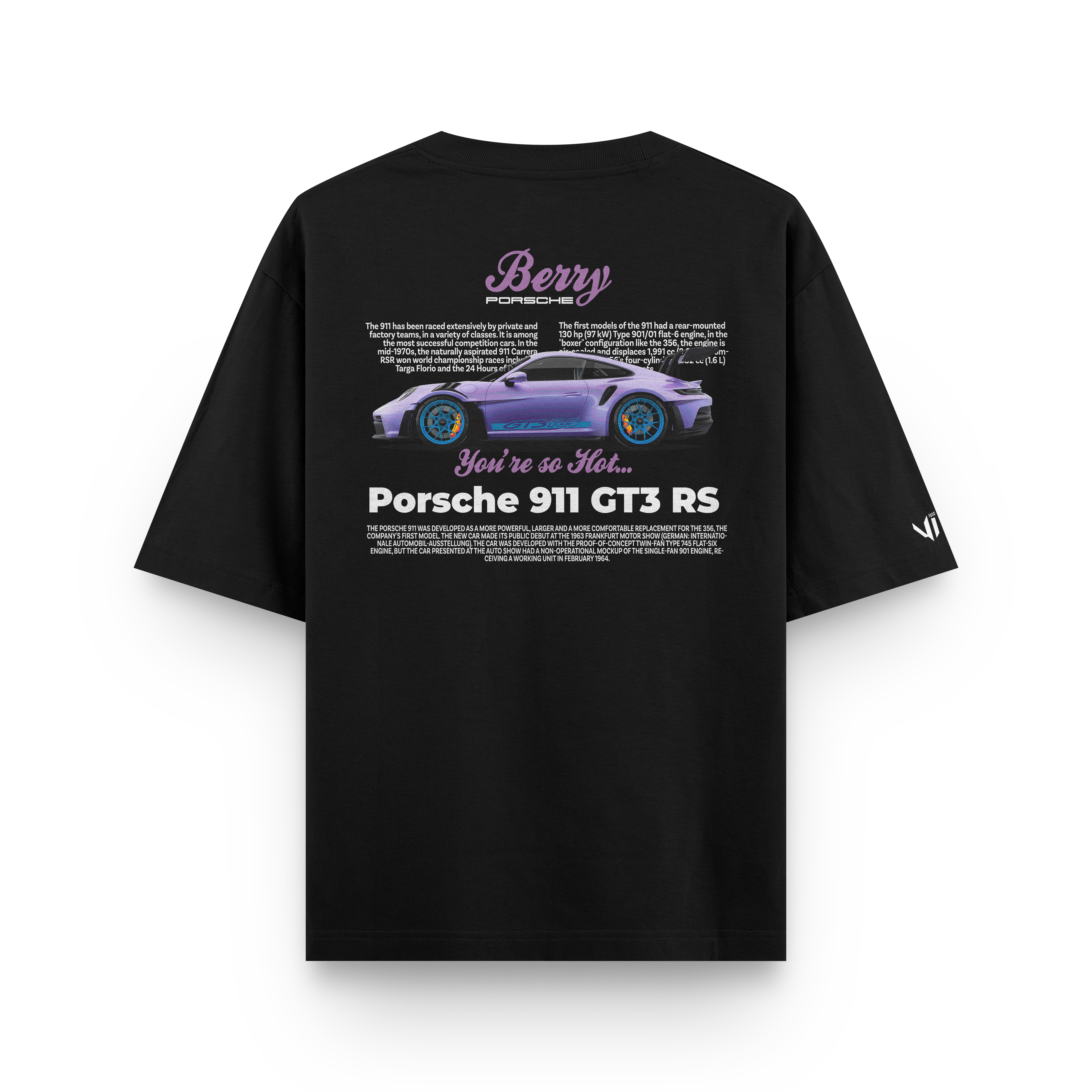 Oversized T-shirt Porsche Berry