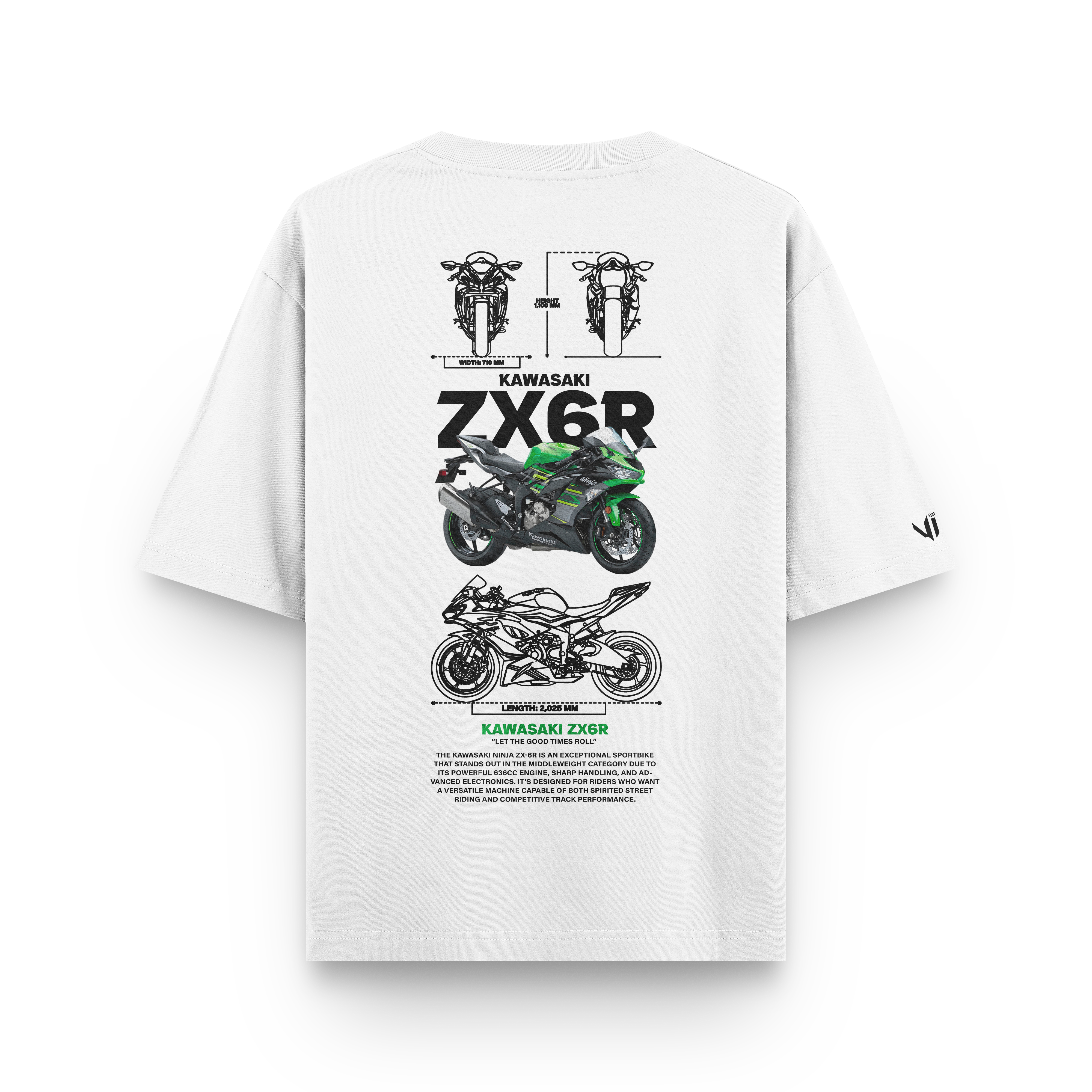 Oversized Kawasaki ZX6R T-Shirt