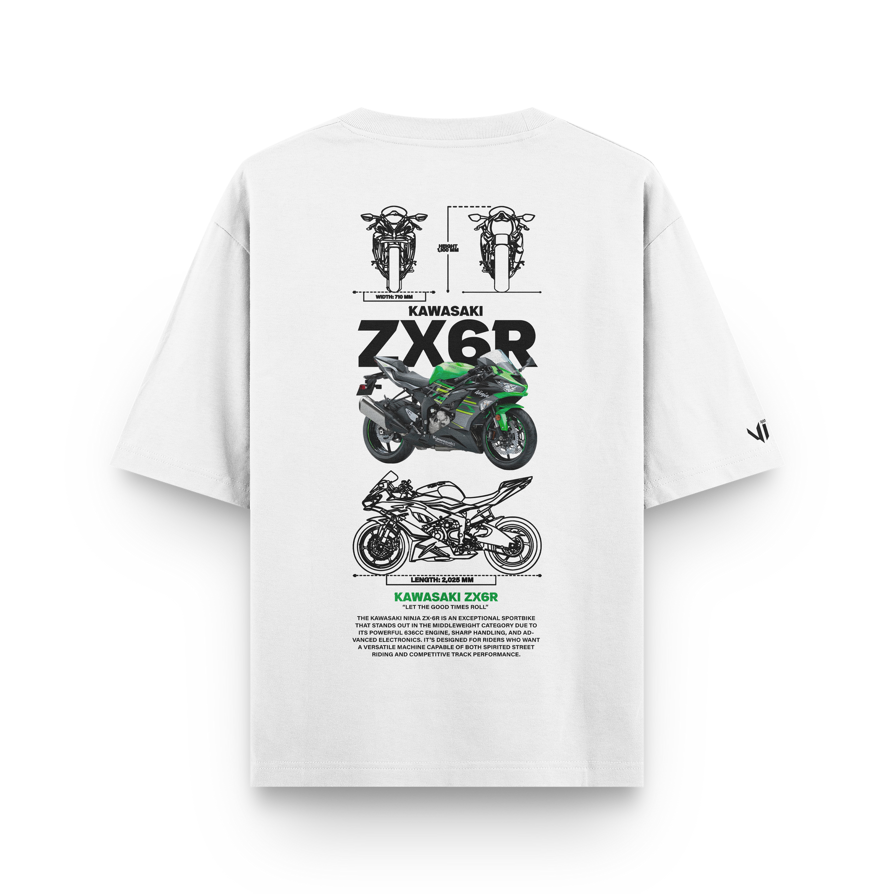 Camiseta Oversized Kawasaki ZX6R