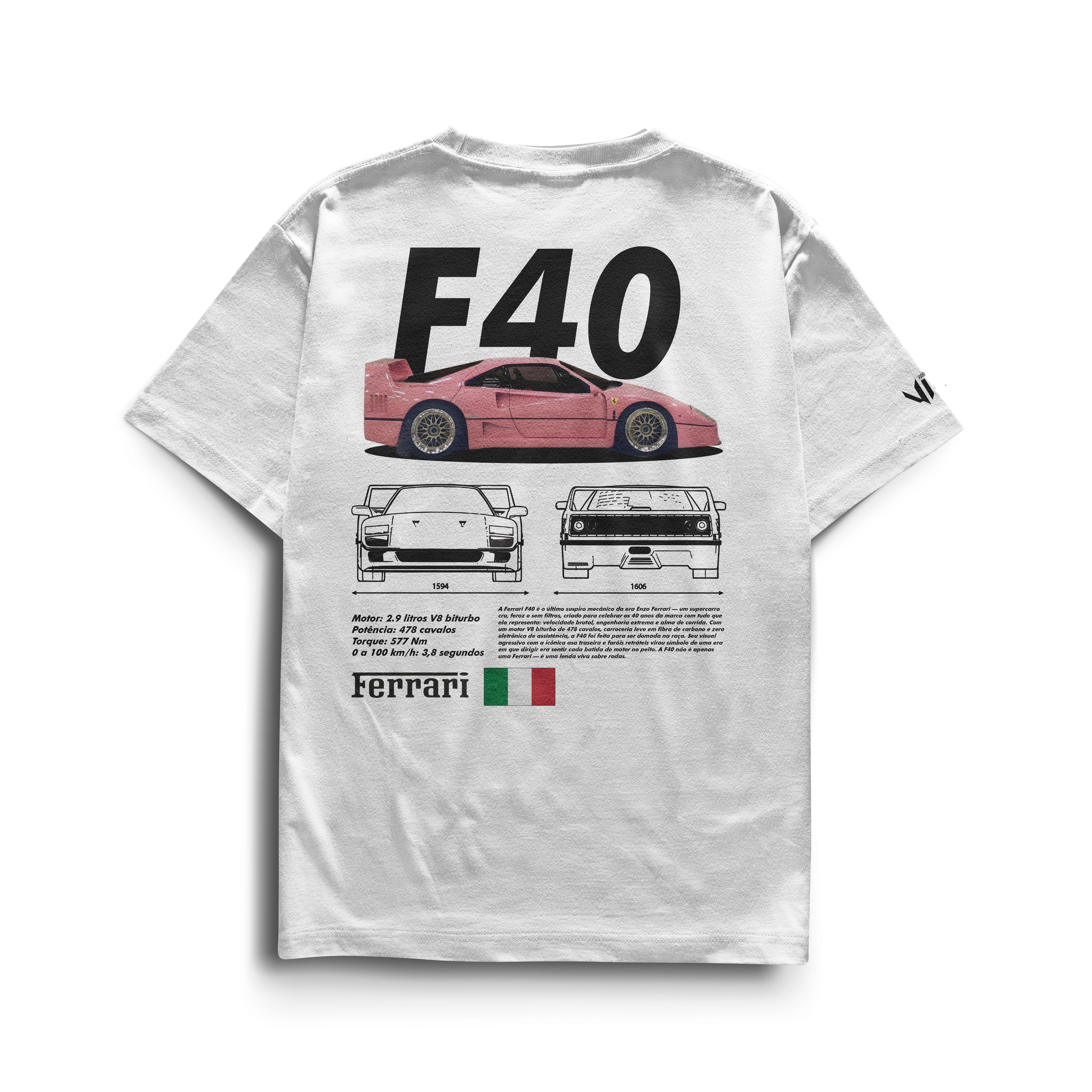 Camiseta Ferrari F40 Pink