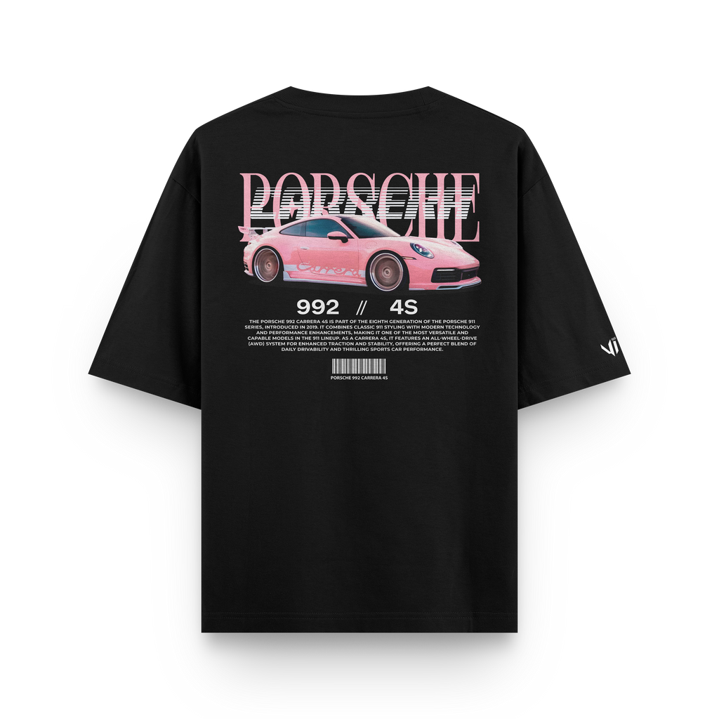 Camiseta Oversized Porsche Carrera Pink