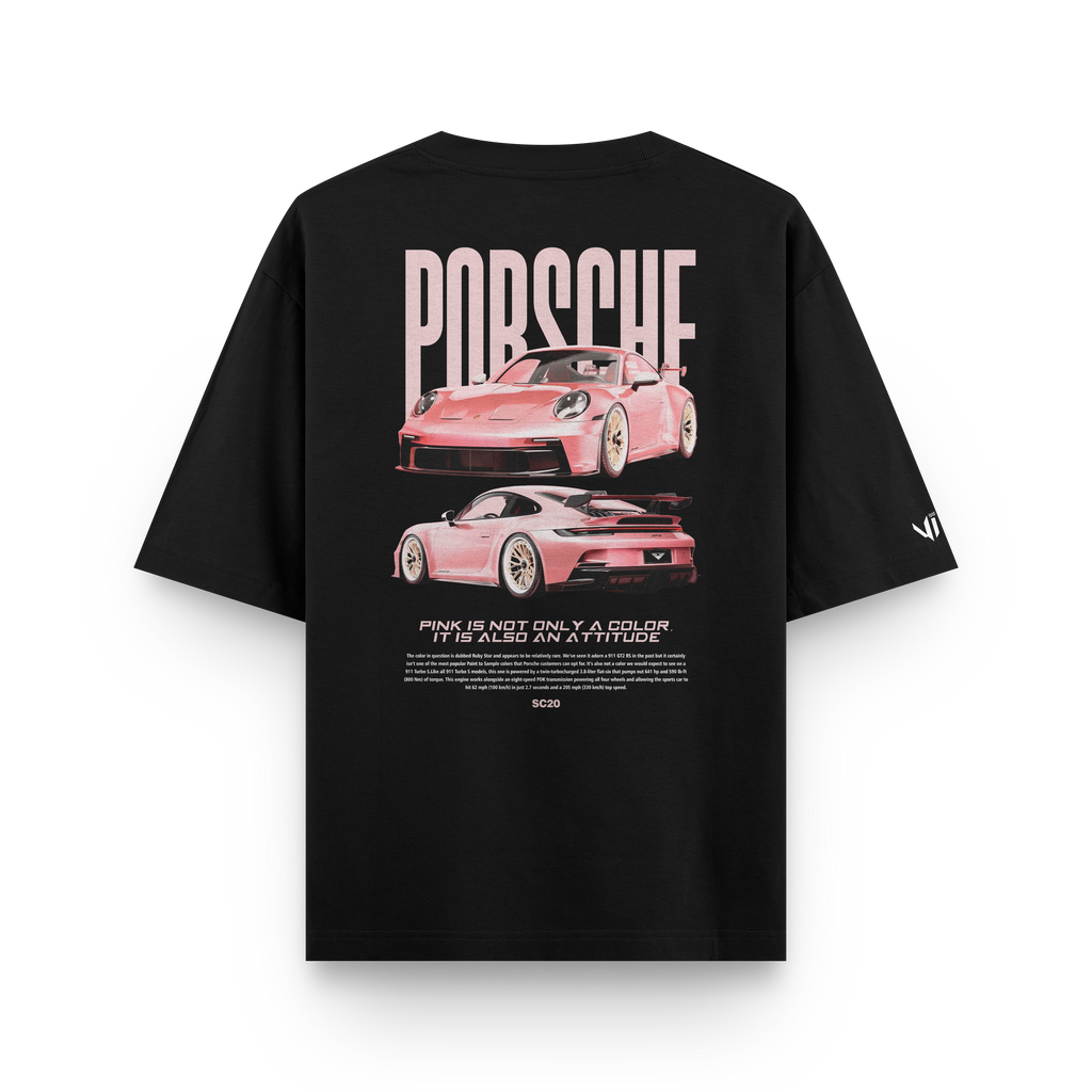 Camiseta Oversized Porsche Pink