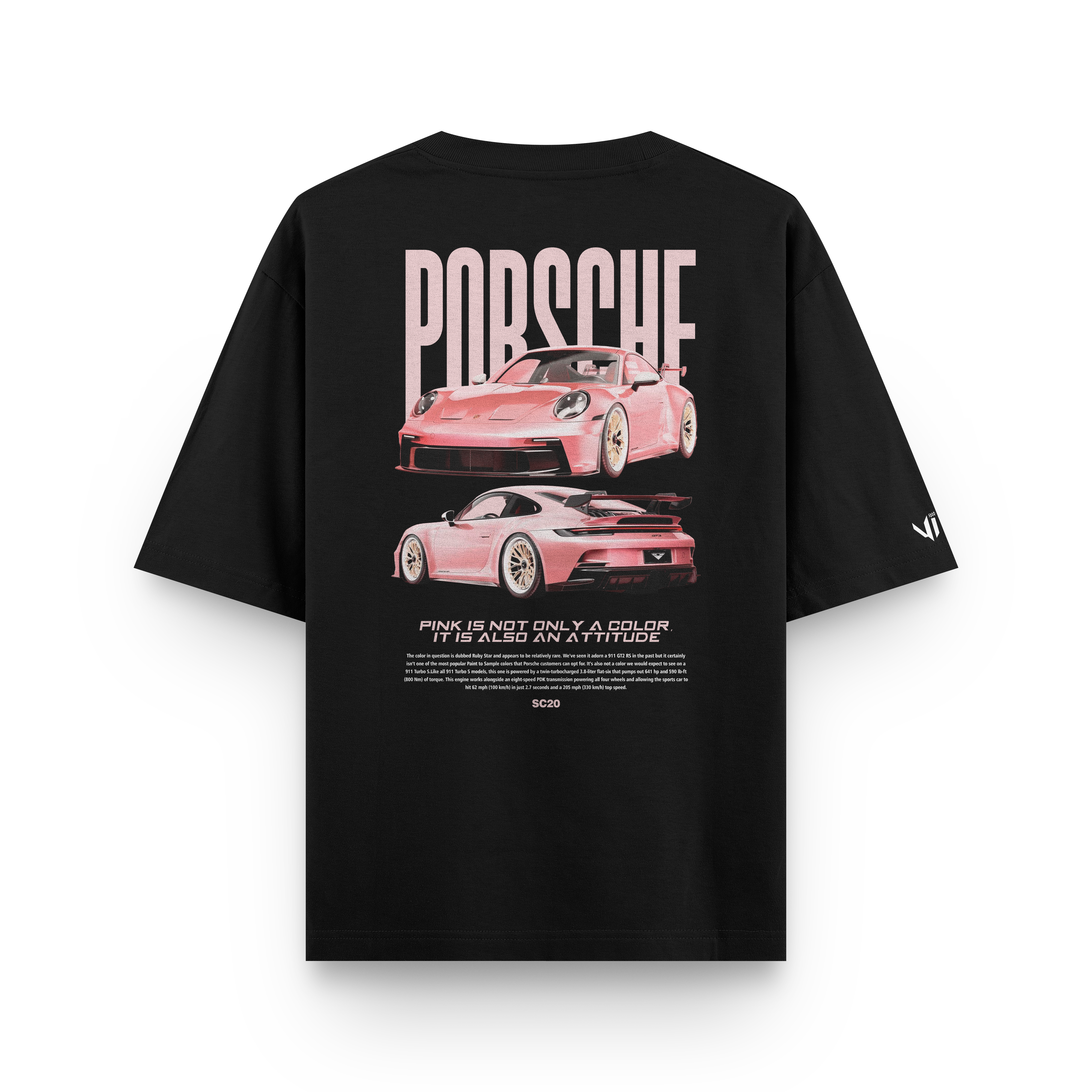 Camiseta Oversized Porsche Pink