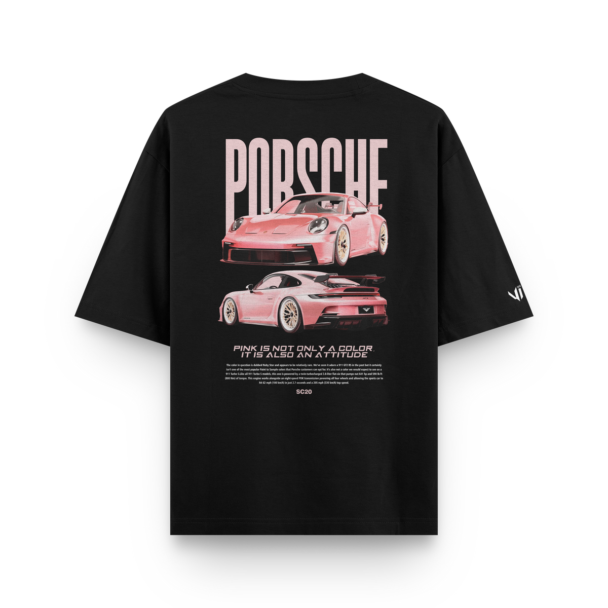 Camiseta Oversized Porsche Pink