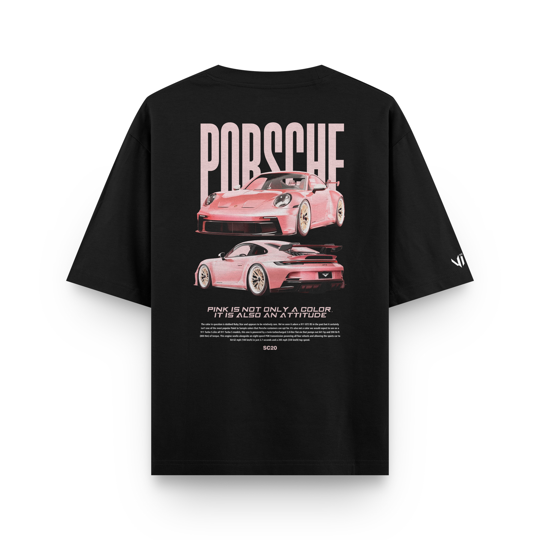Camiseta Oversized Porsche Pink