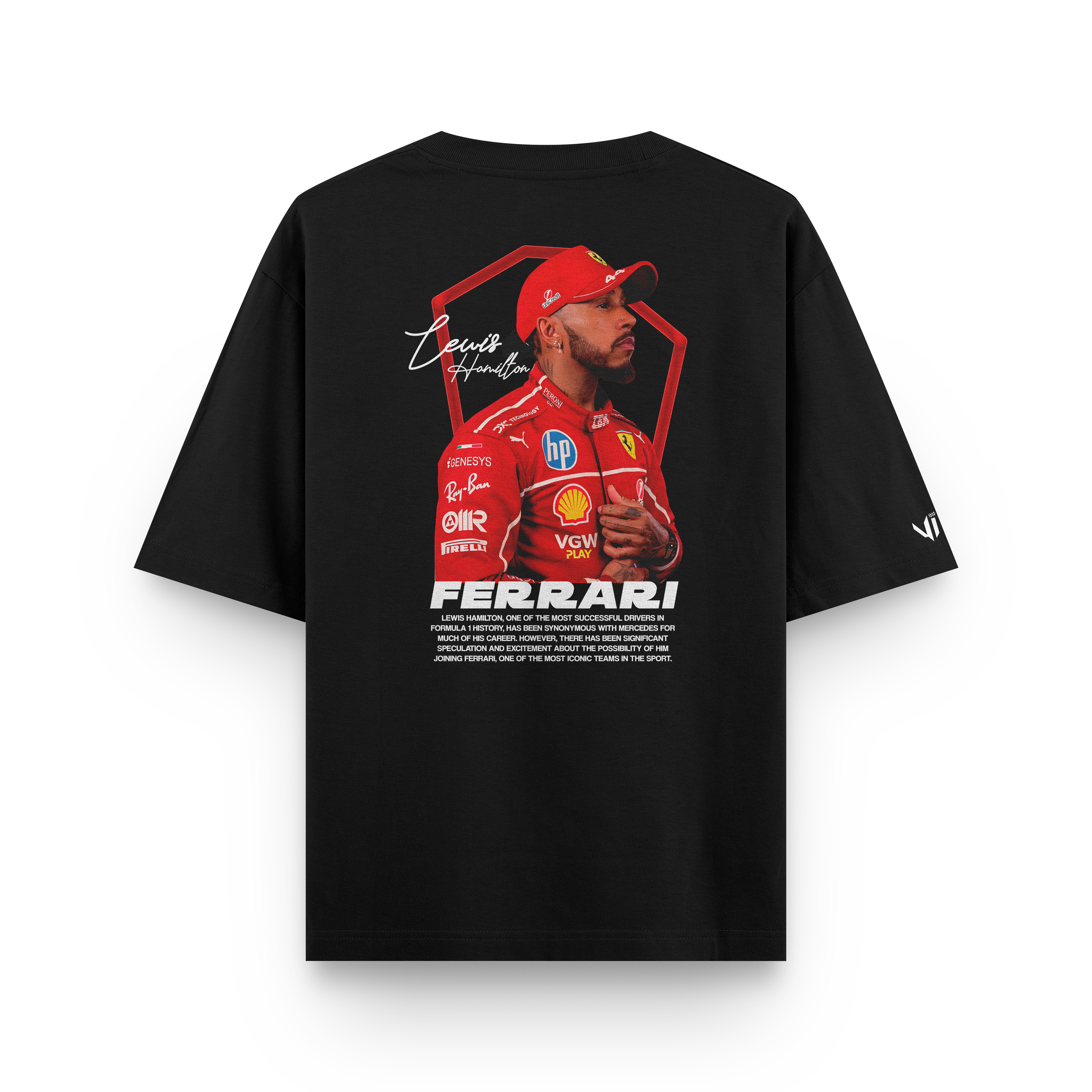 Camiseta Oversized Lewis Hamilton Ferrari