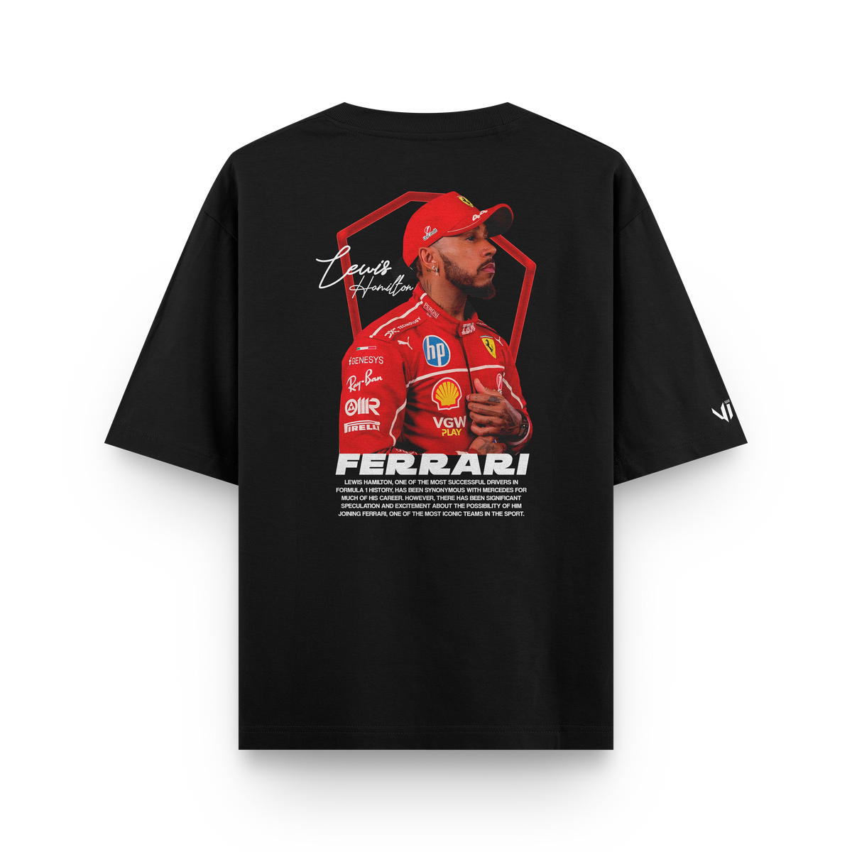 Camiseta Oversized Lewis Hamilton Ferrari
