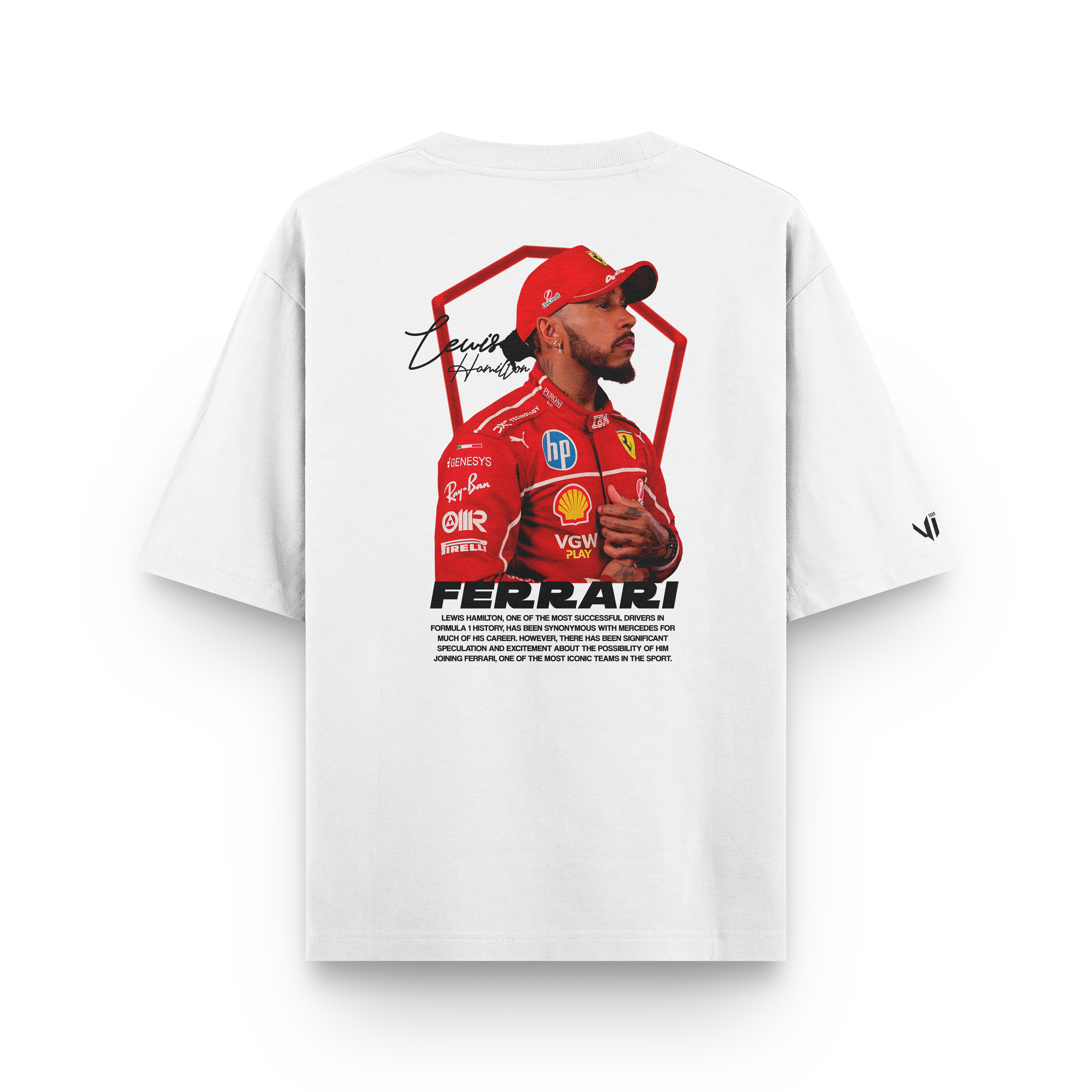 Camiseta Oversized Lewis Hamilton Ferrari