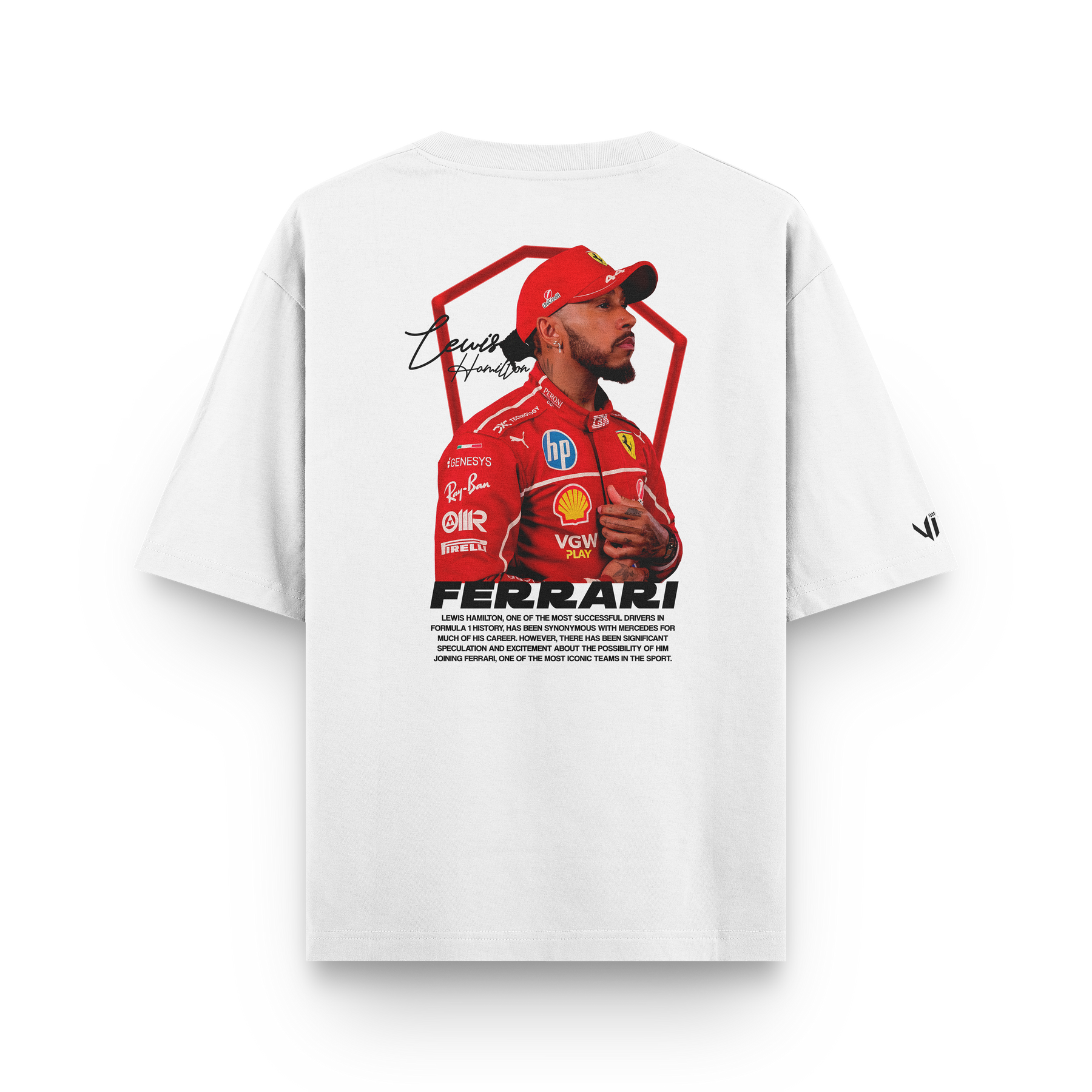 Camiseta Oversized Lewis Hamilton Ferrari