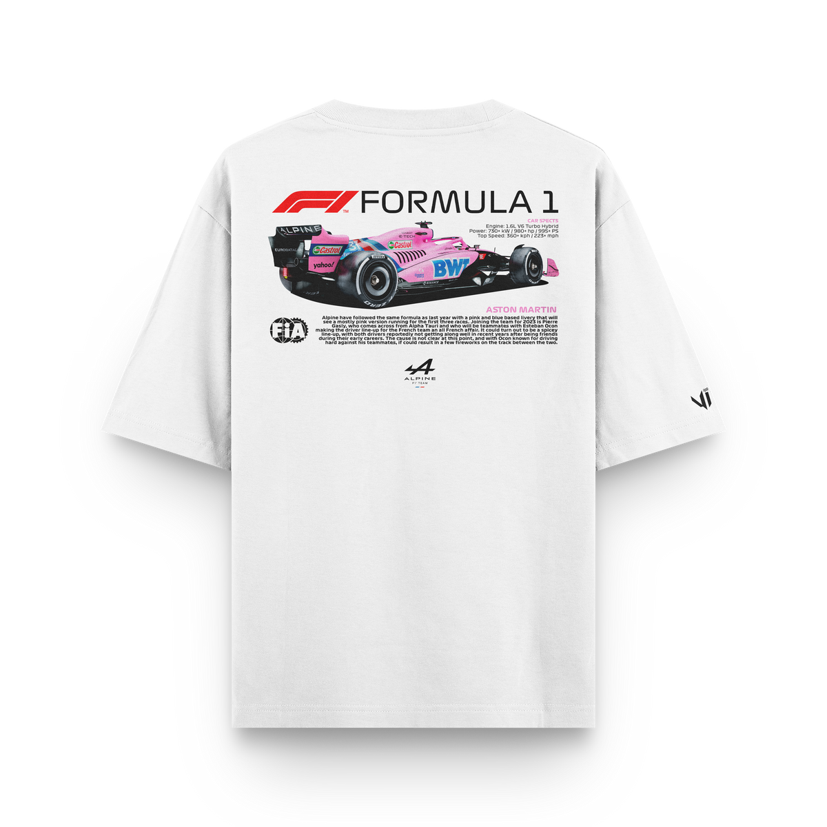 Camiseta Oversized Aston Martin F1 Pink