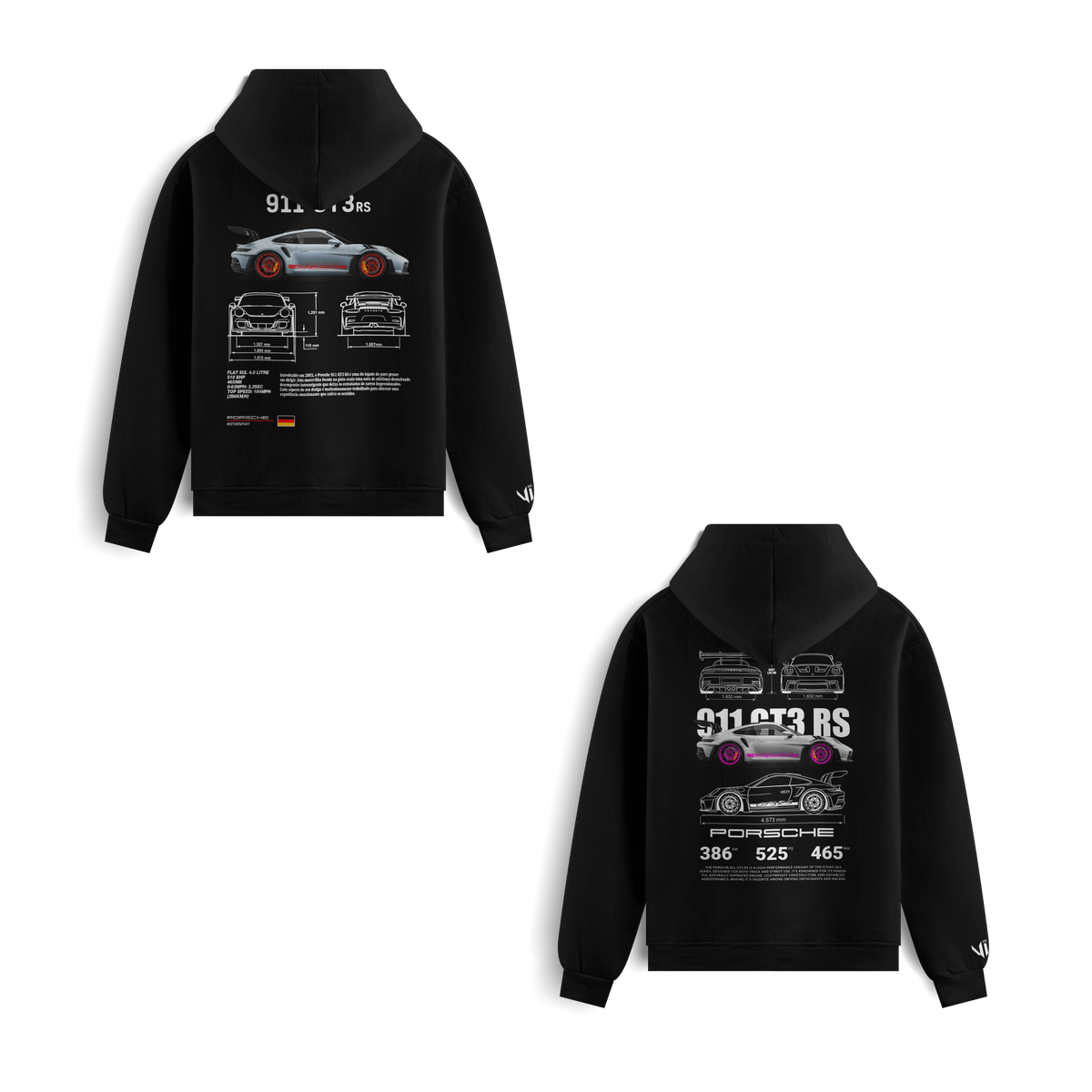 Moletons Porsche Club e Porsche GT3rs Pink