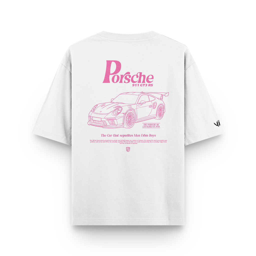 Camiseta Oversized Porsche Pink Sttugart