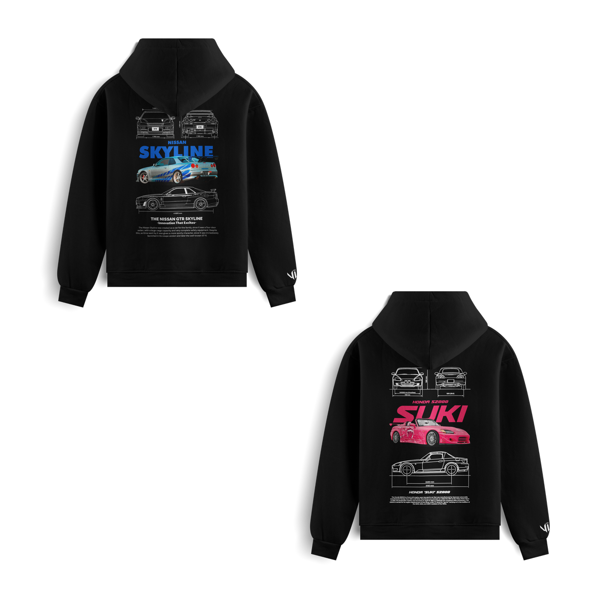Moletons Skyline e Suki S2000