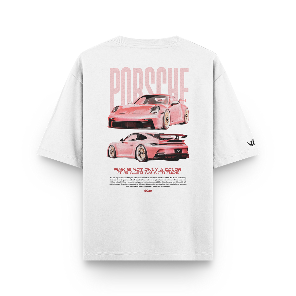 Camiseta Oversized Porsche Pink
