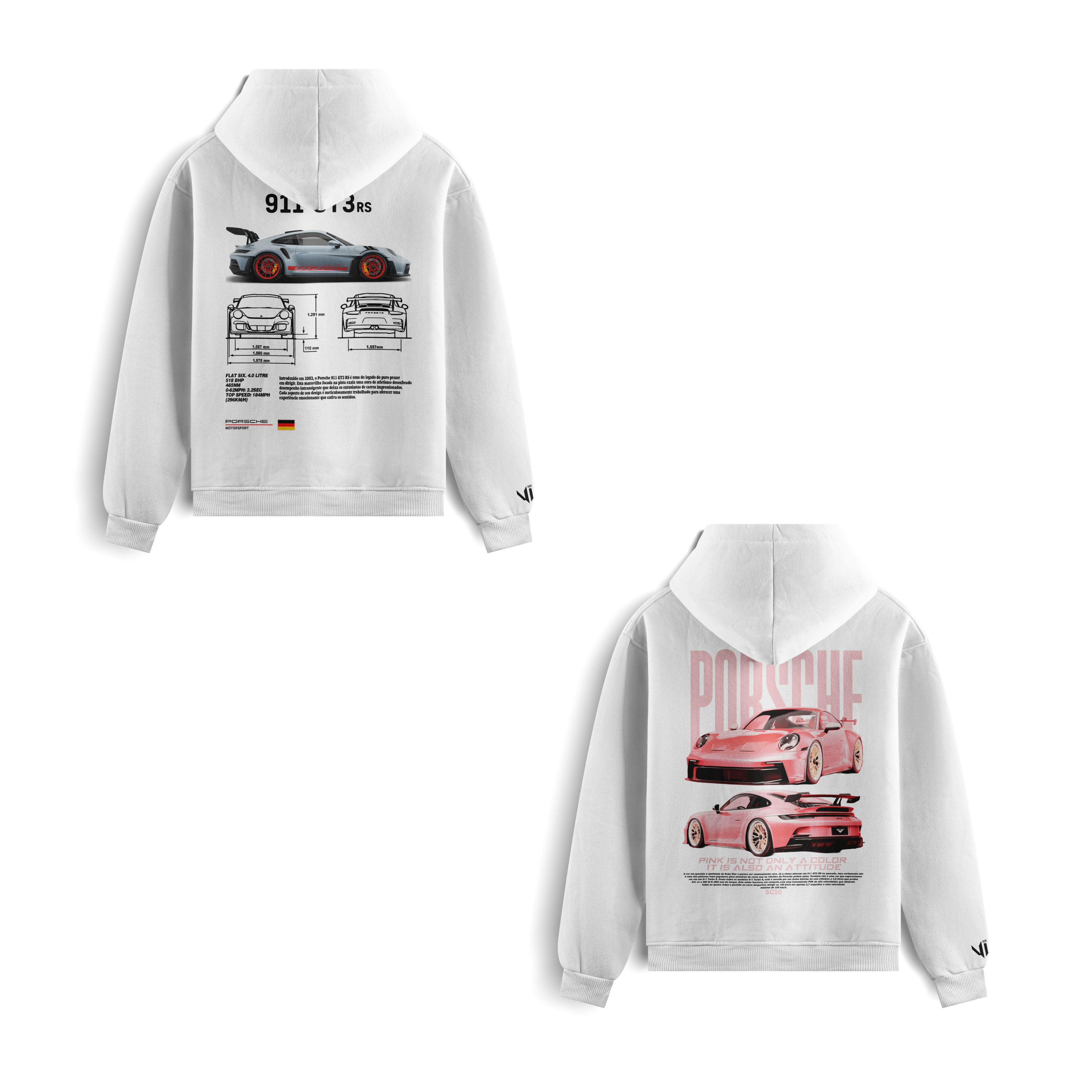Porsche Club and Porsche Pink Hoodies