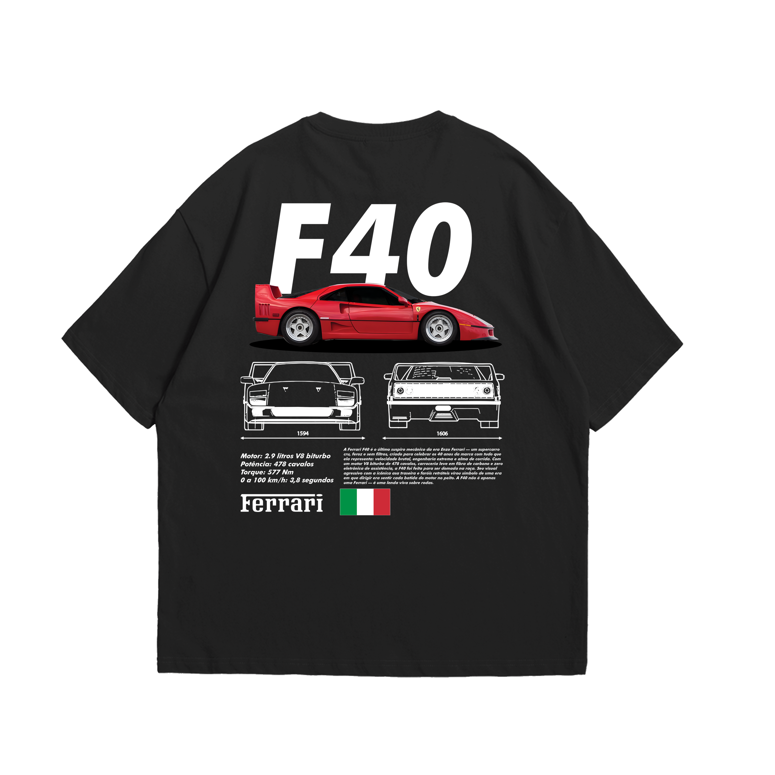 Camiseta Oversized Ferrari F40