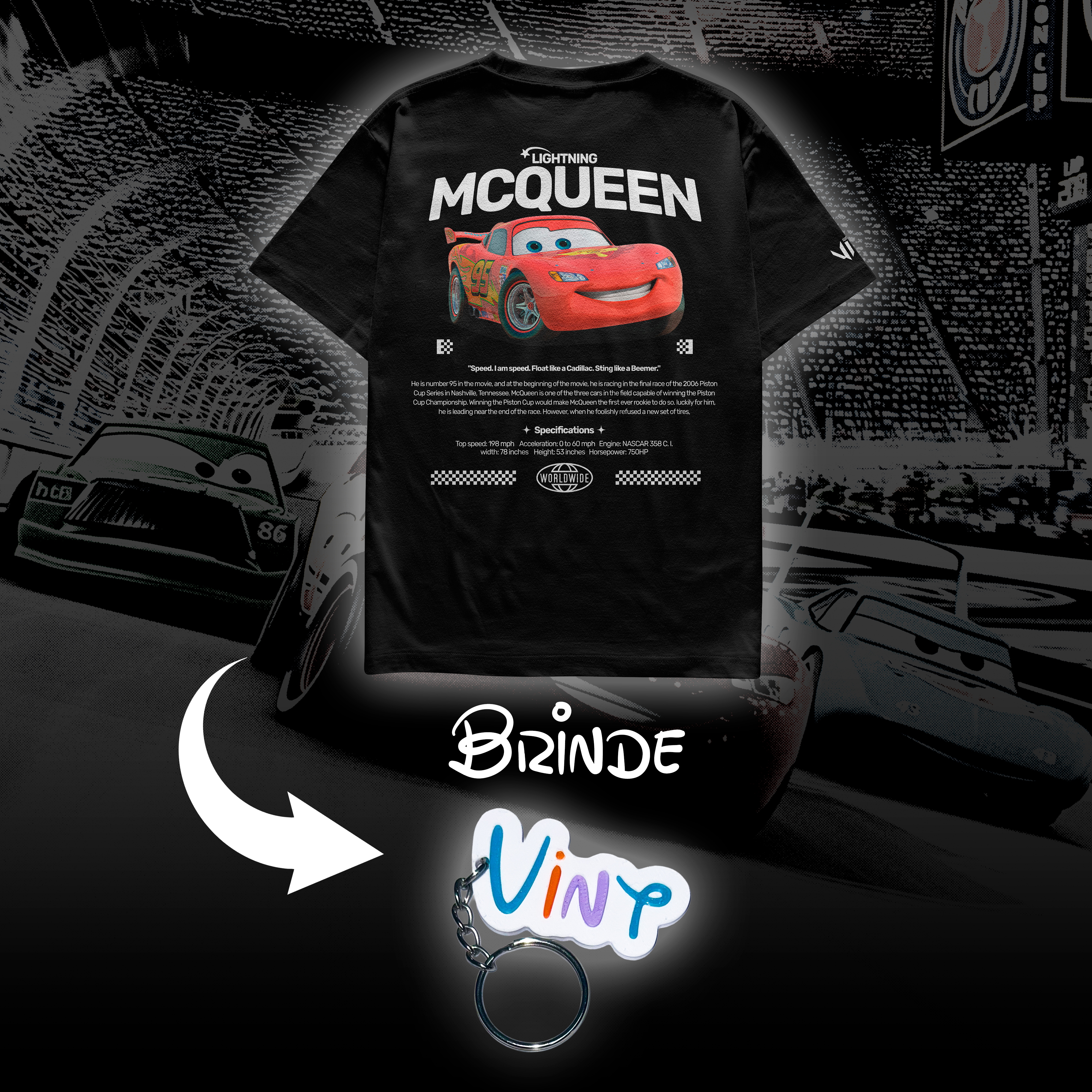 Camiseta McQueen Cars