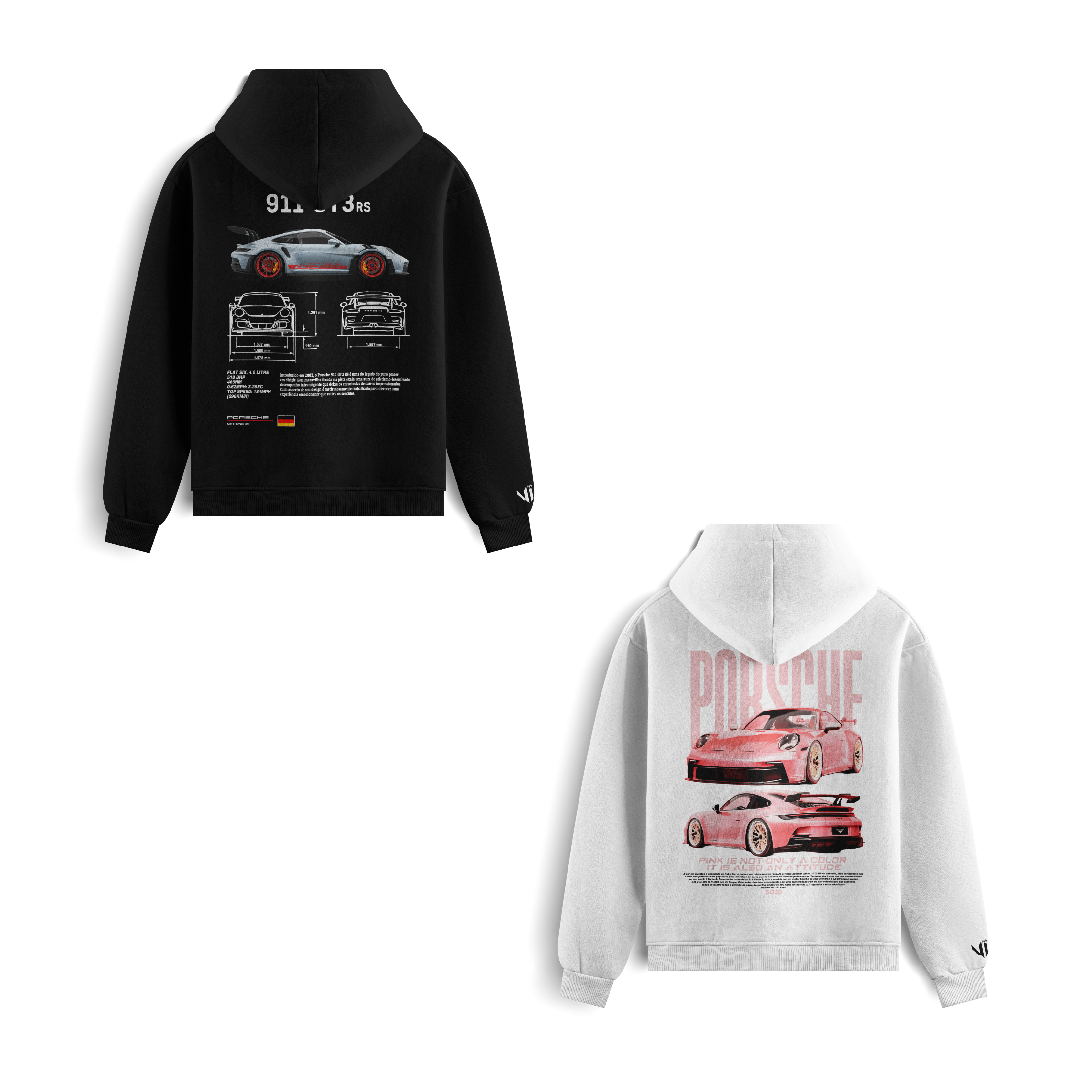 Porsche Club and Porsche Pink Hoodies
