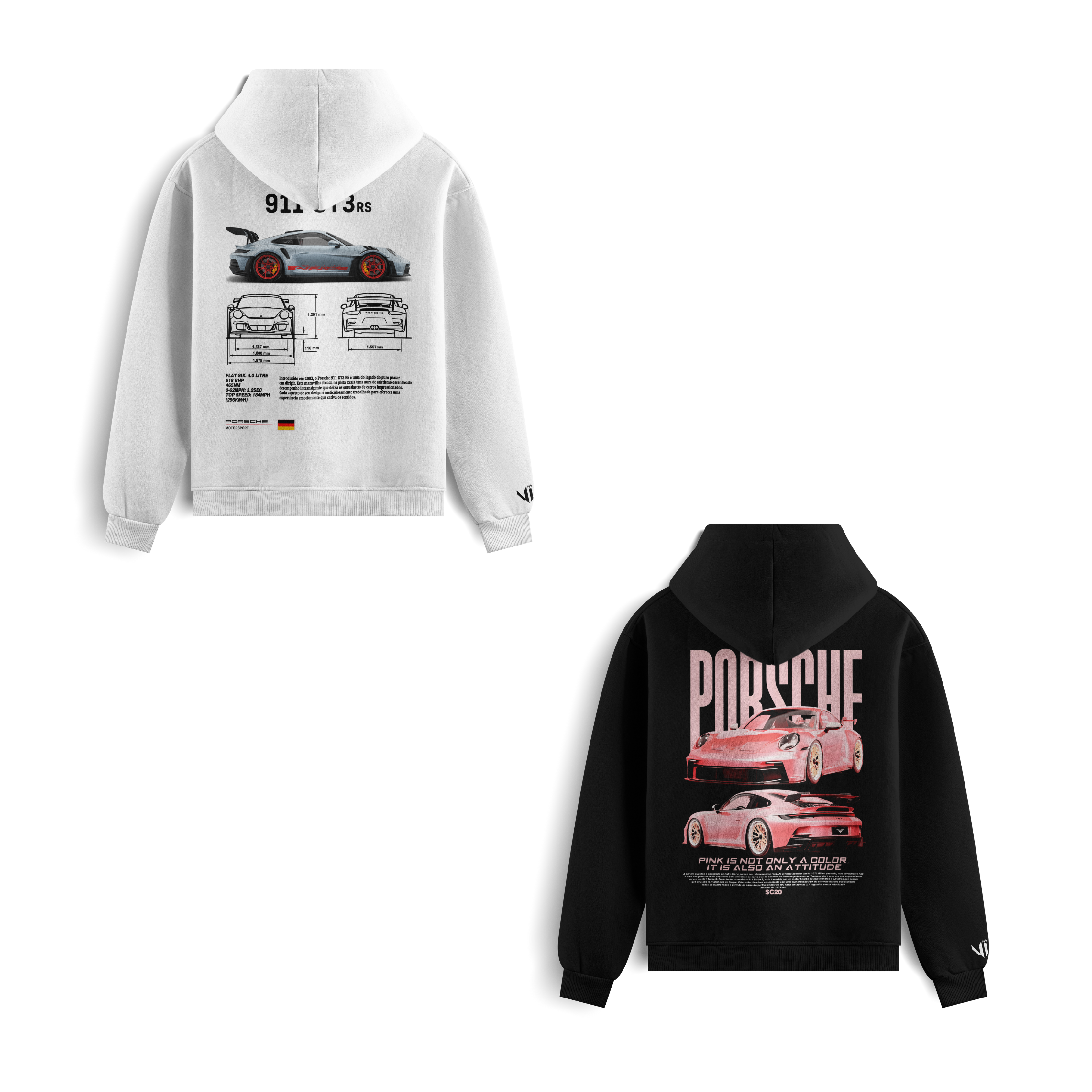Porsche Club and Porsche Pink Hoodies