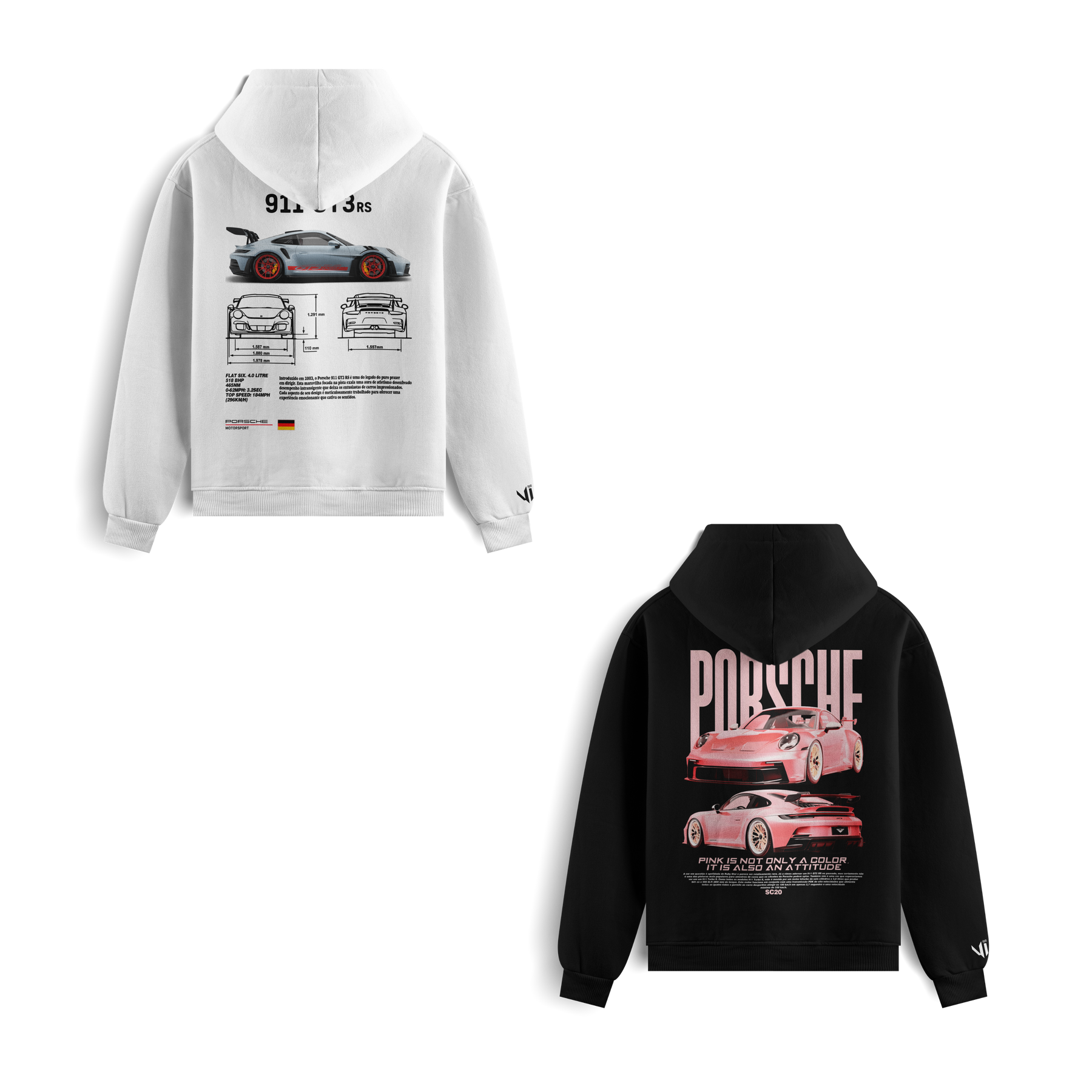 Moletons Porsche Club e Porsche Pink