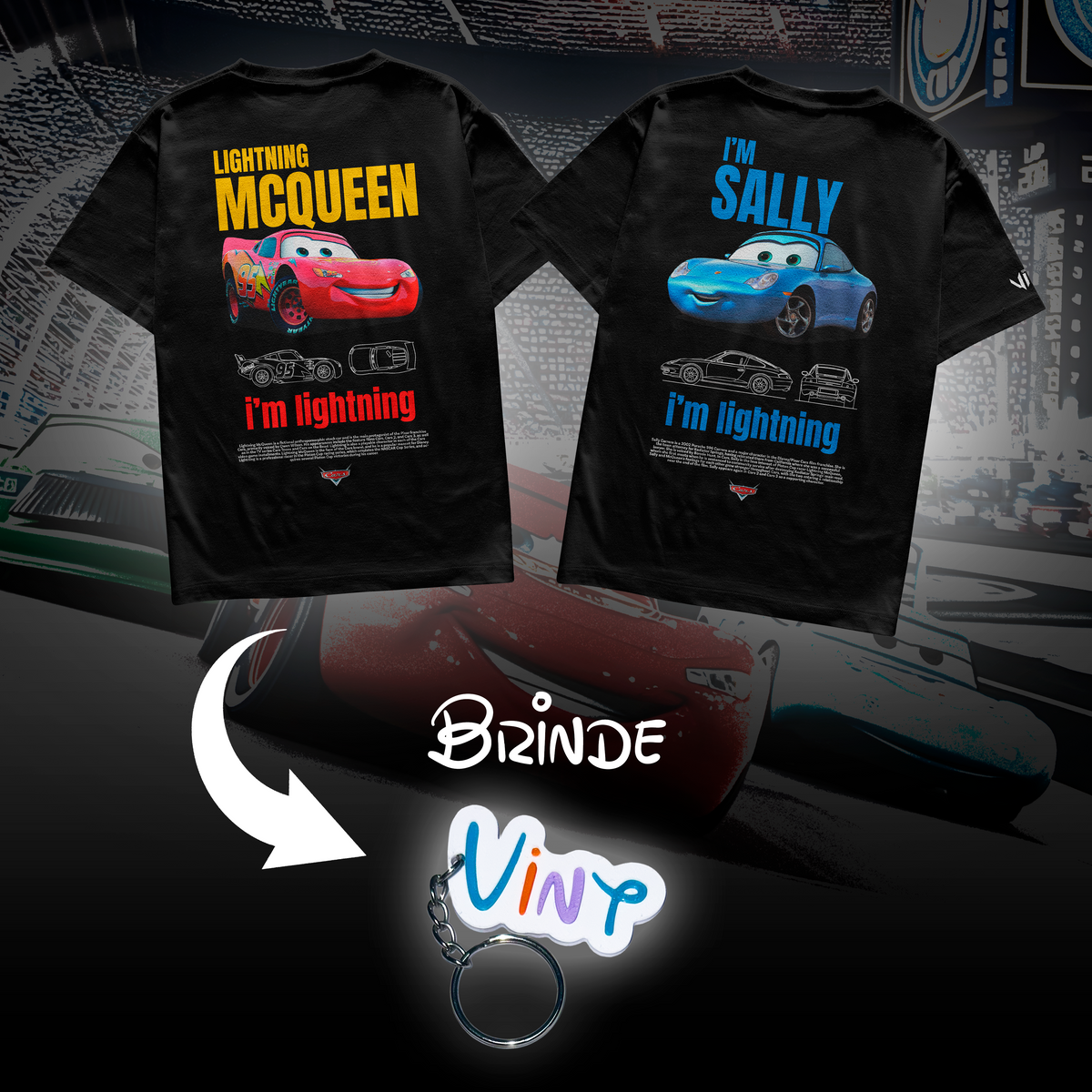 Camiseta Mcqueen e Sally Casal
