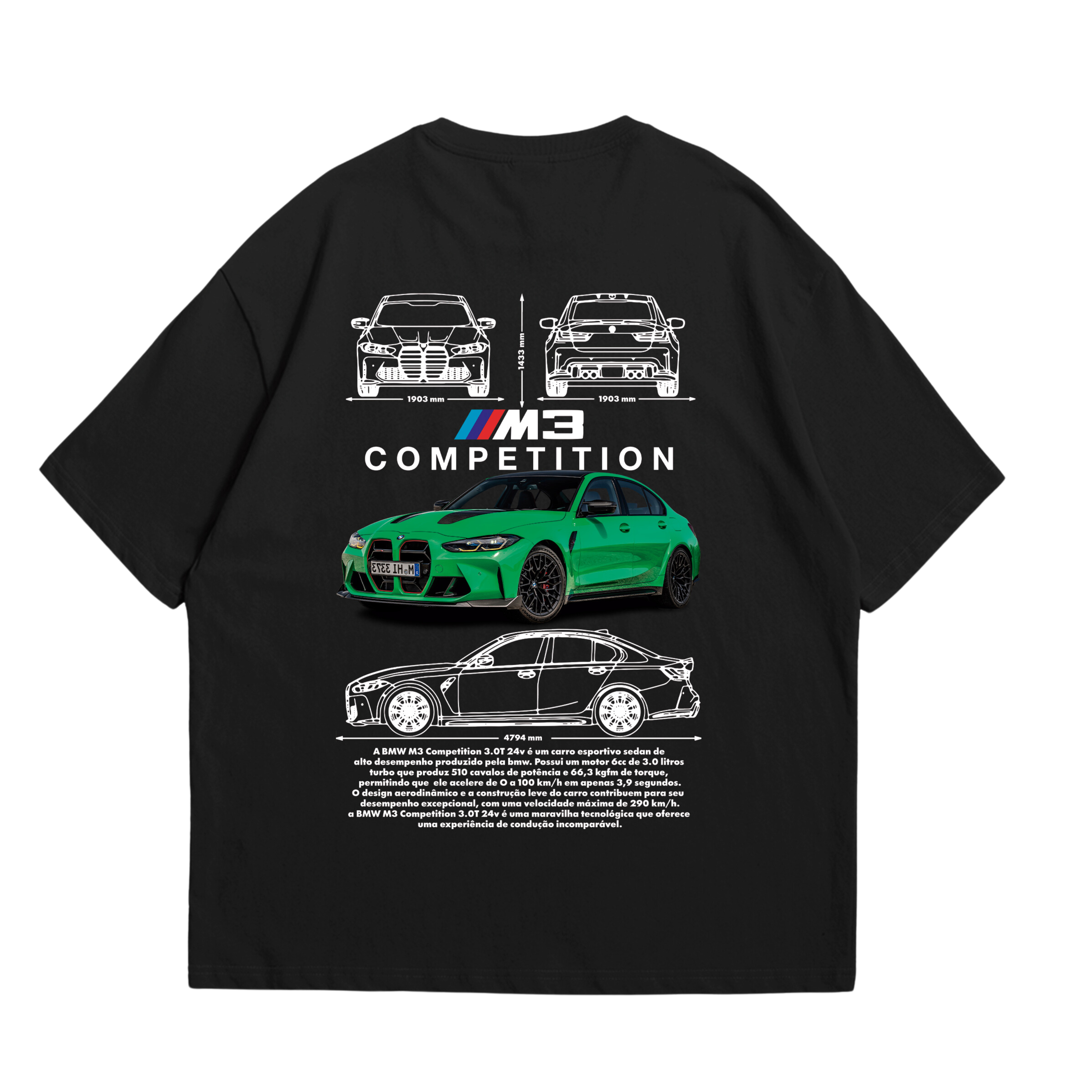Camiseta Oversized BMW M3 Competition