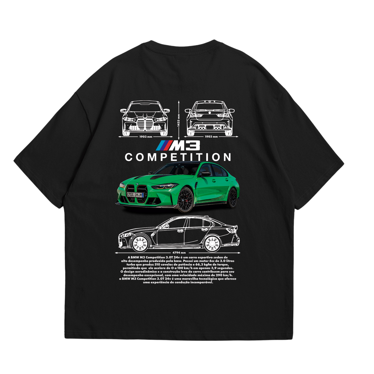 Camiseta Oversized BMW M3 Competition