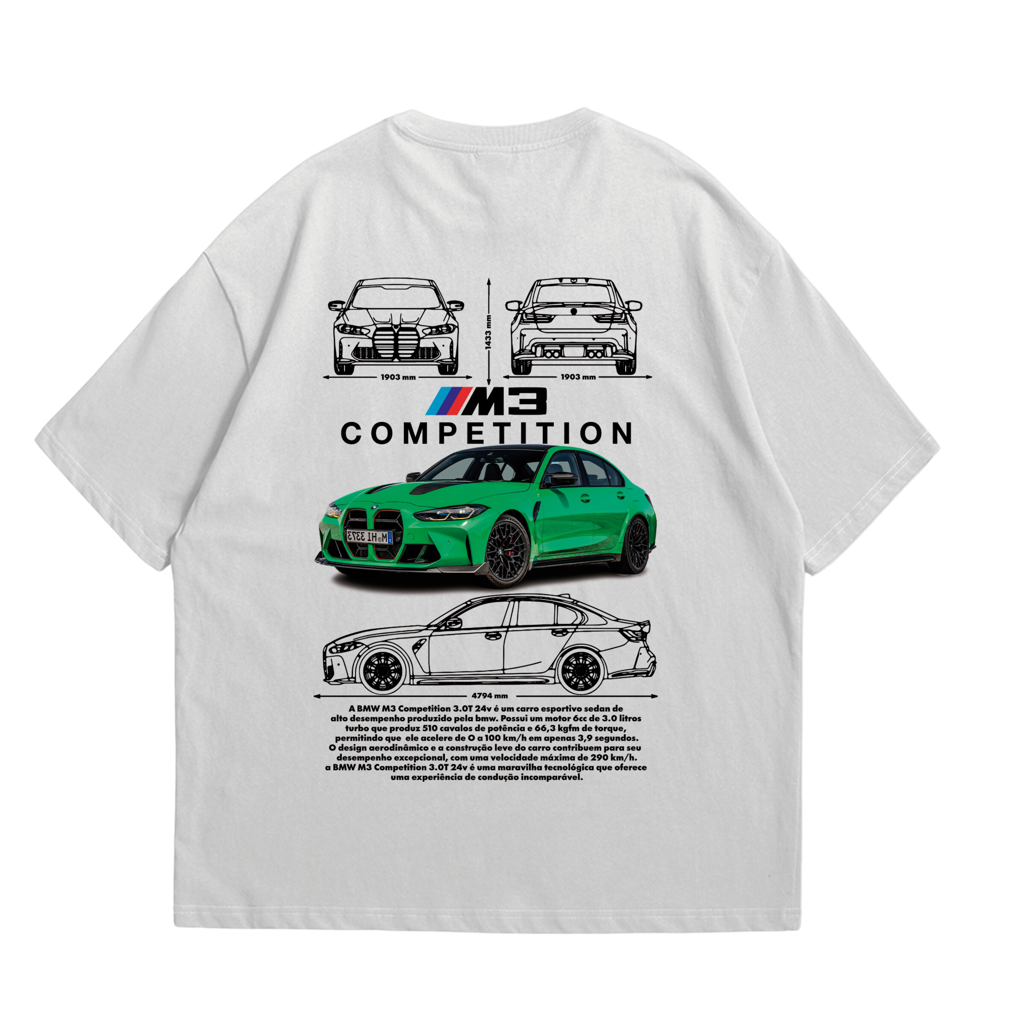 Camiseta Oversized BMW M3 Competition