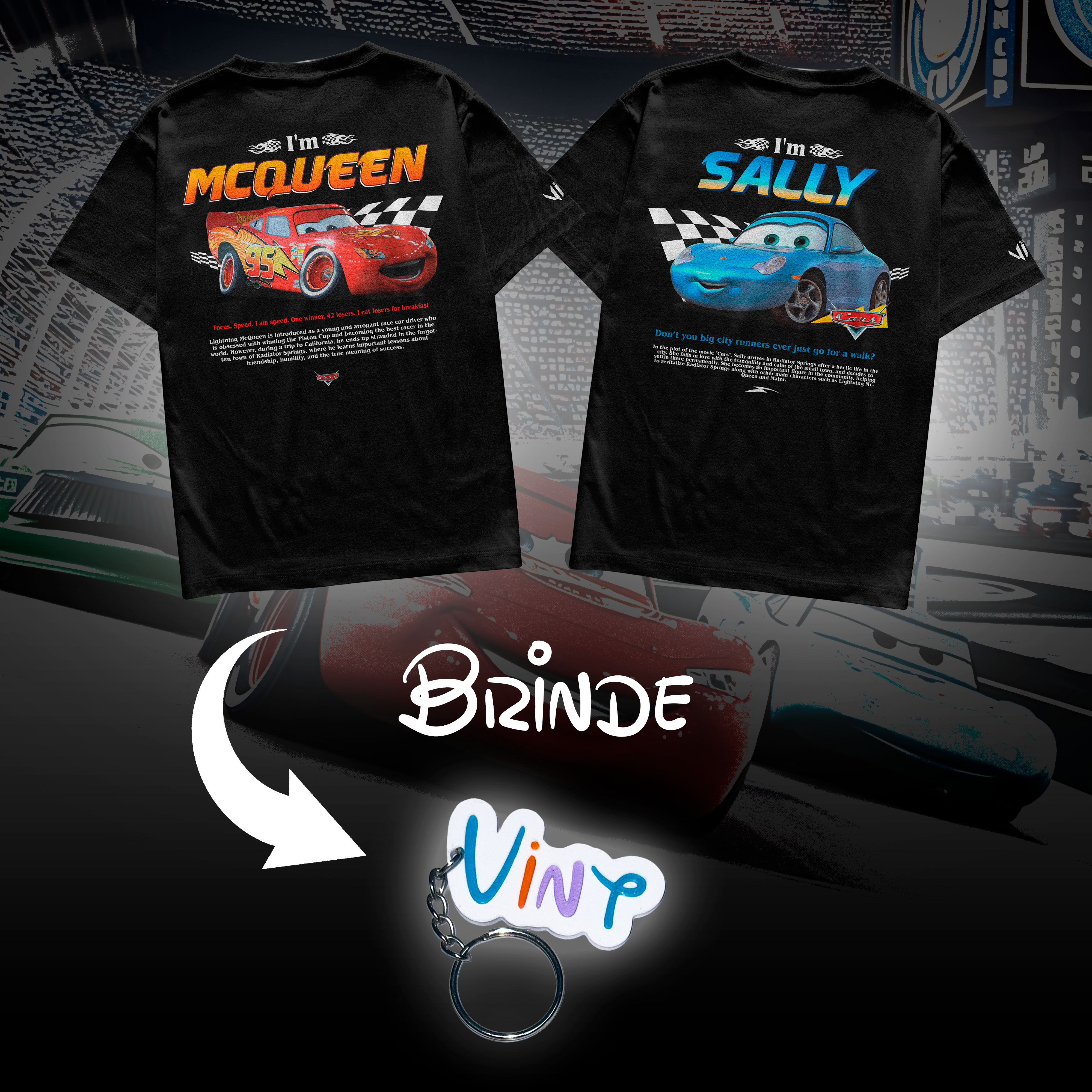 Camiseta I´m Mcqueen e I´m Sally Casal