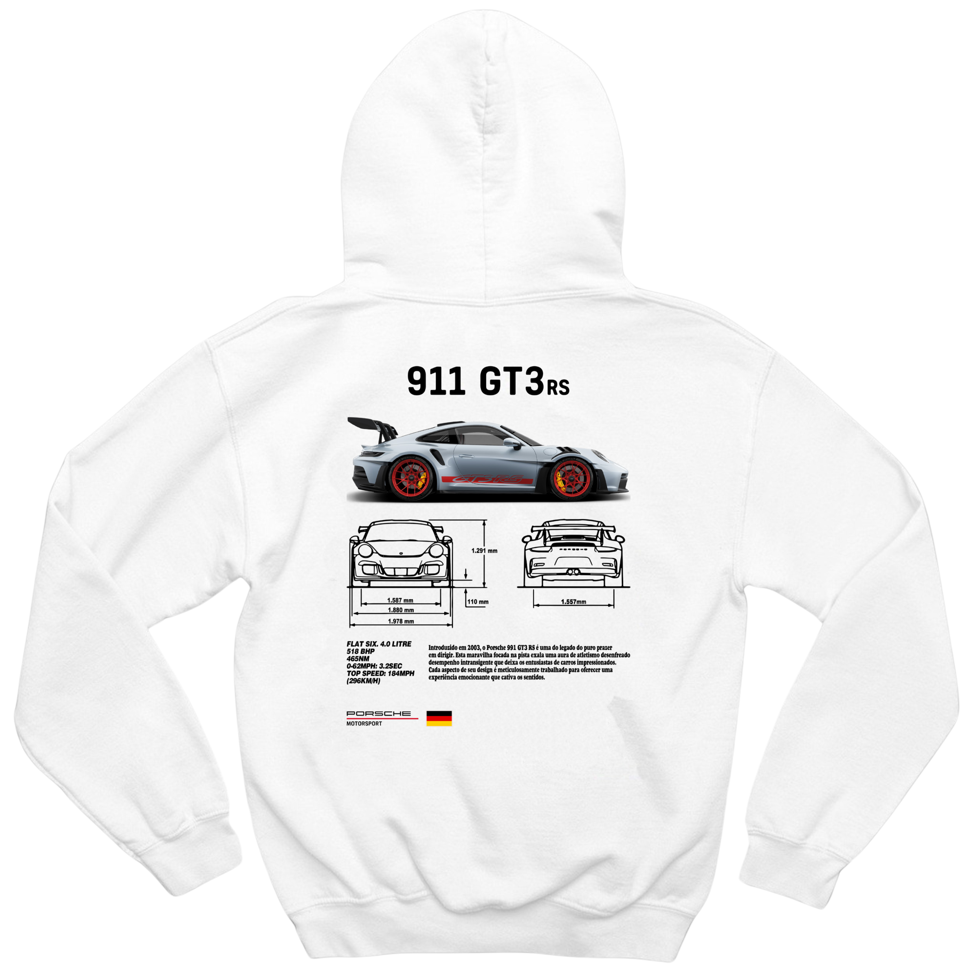 Moletom Com Capuz Porsche Club 911 GT3 RS