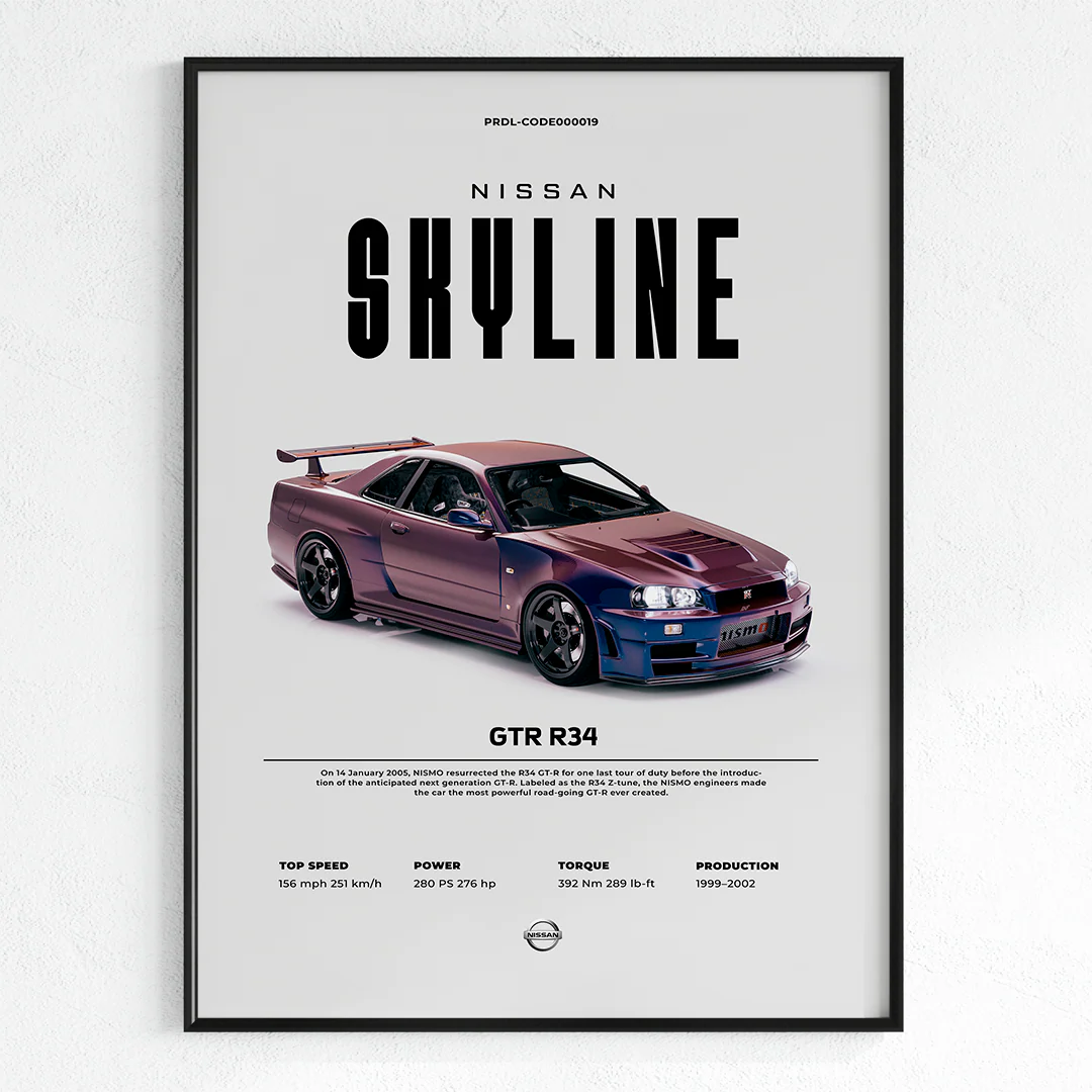 Quadro GT-R R34 40x60cm