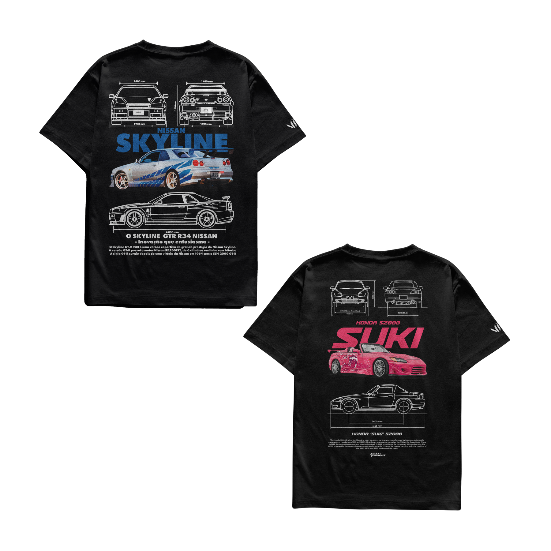 Camisetas Skyline e Suki S2000