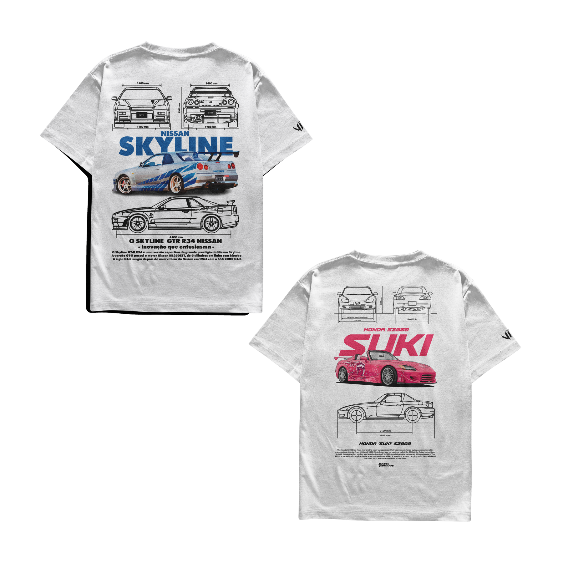 Camisetas Skyline e Suki S2000