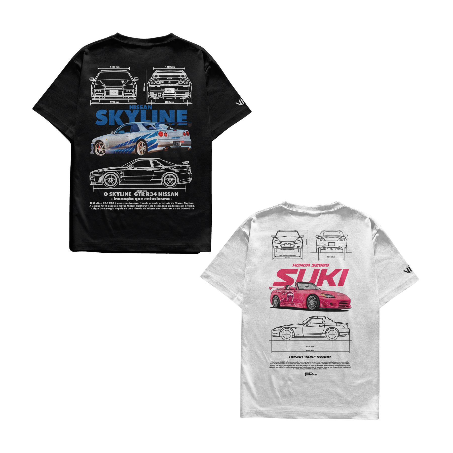 Camisetas Skyline e Suki S2000