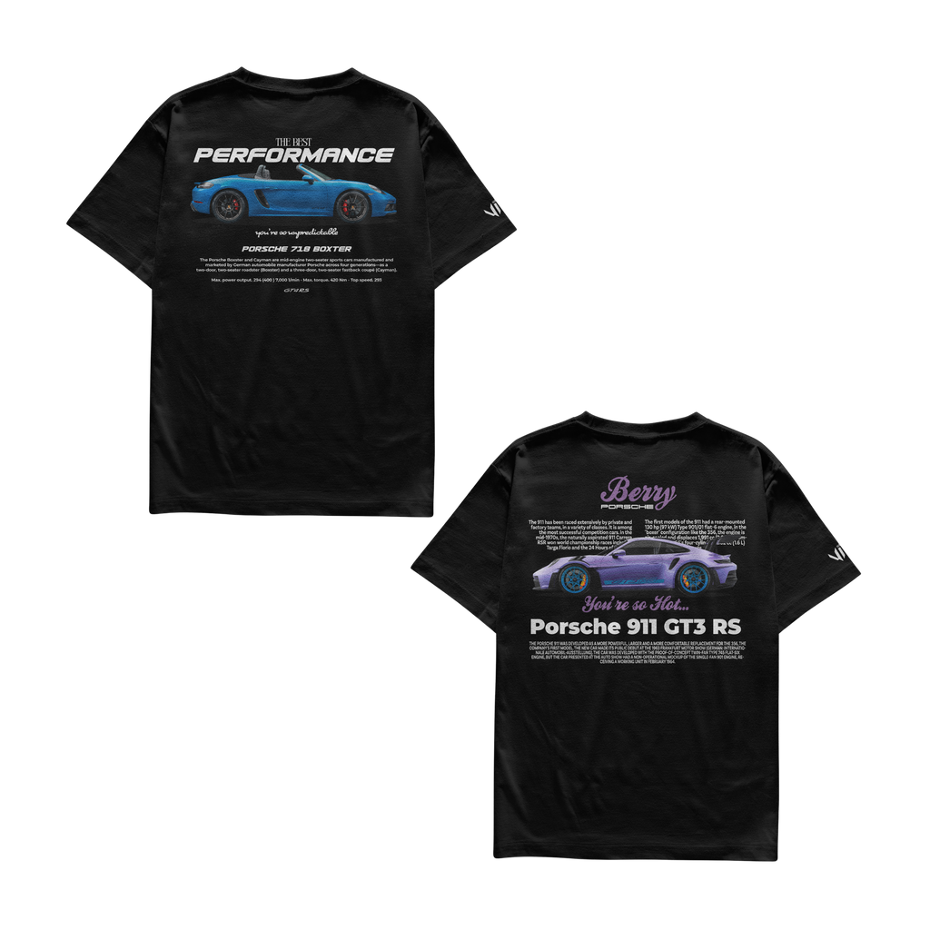 Camisetas Porsche 718 boxter e Porsche Berry