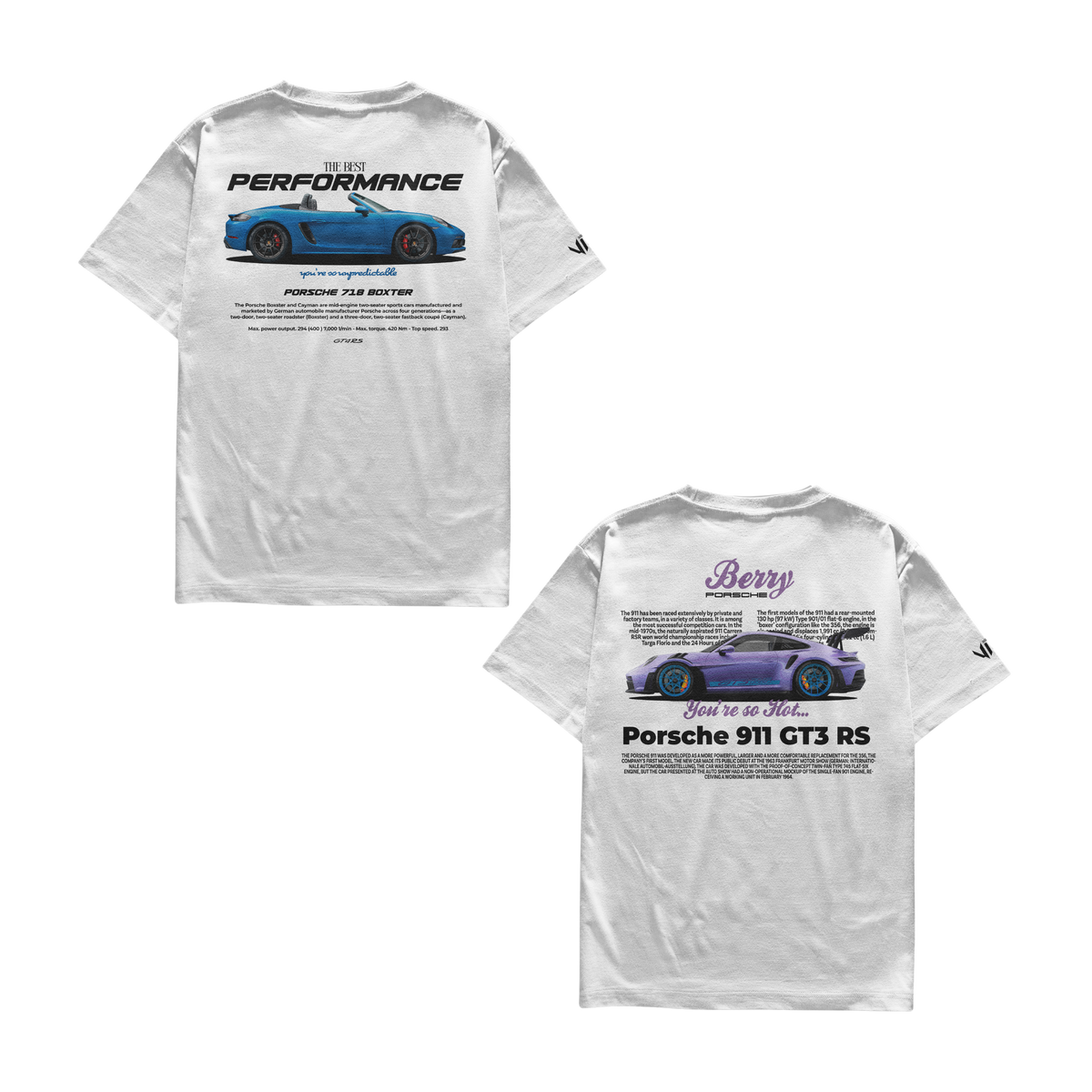Camisetas Porsche 718 boxter e Porsche Berry