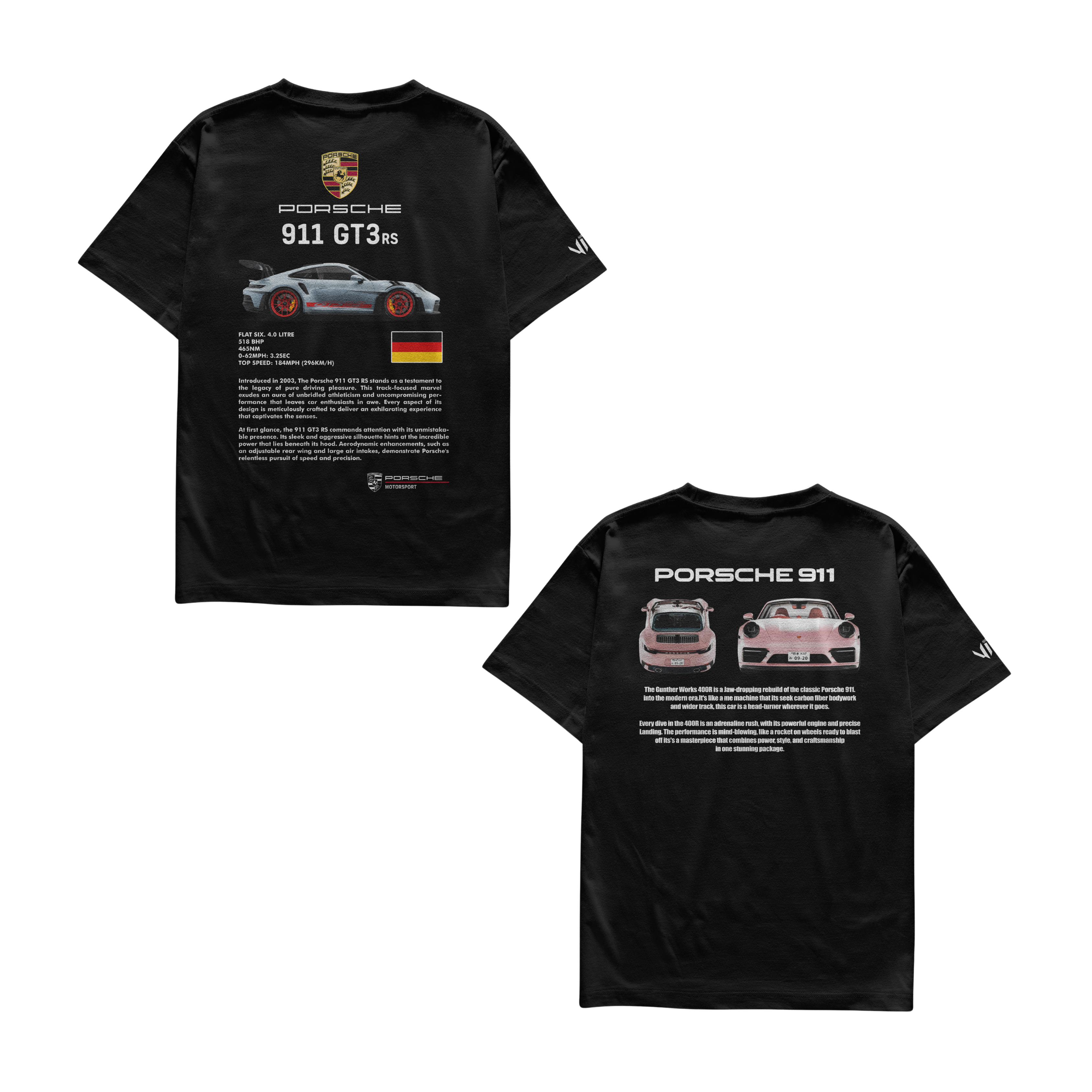 Camiseta Porsche 911 e Porsche 911 Pink Casal